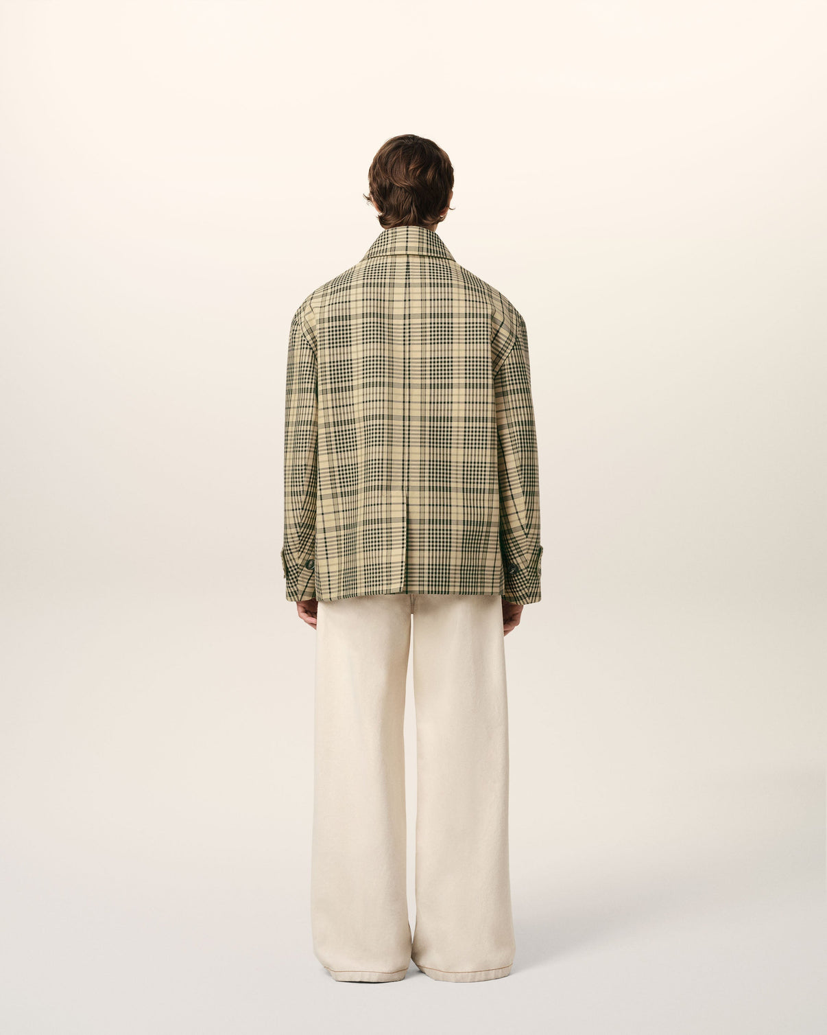 Beige Bounded Buttoned Jacket