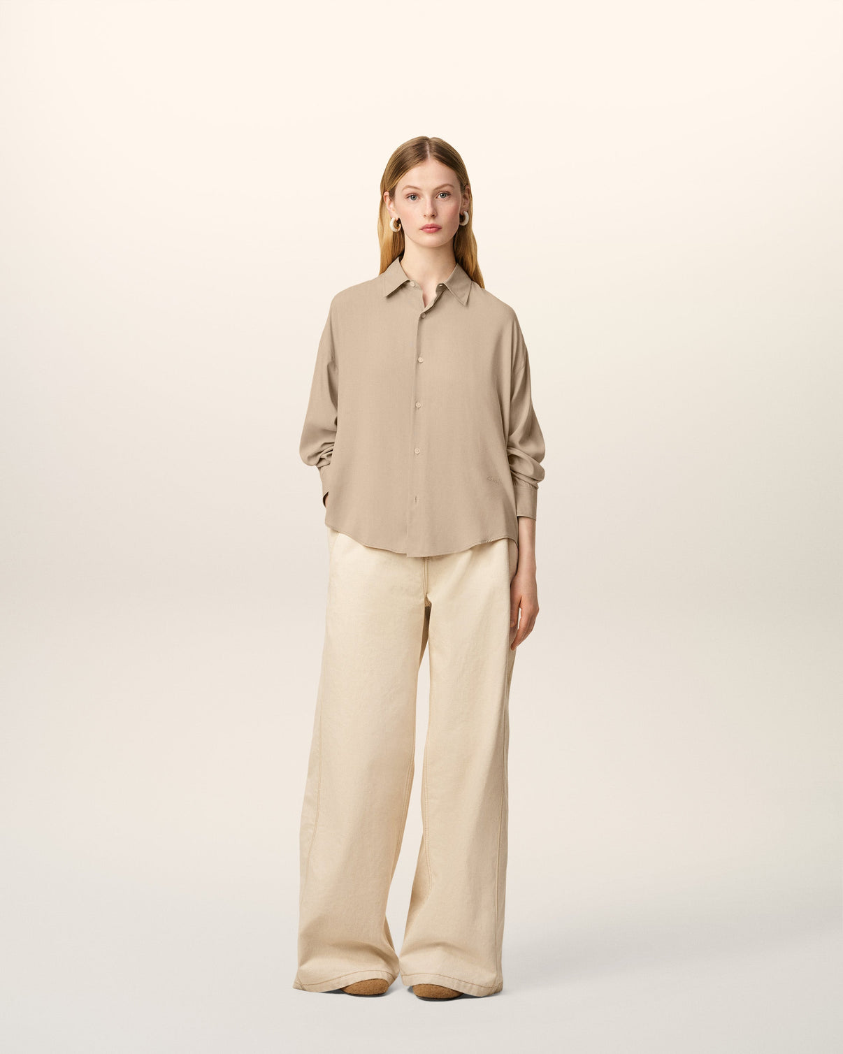 Beige Boxy Shirt