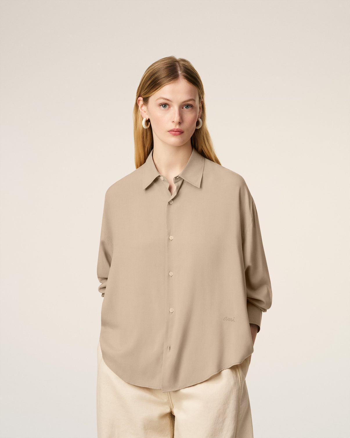 Beige Boxy Shirt