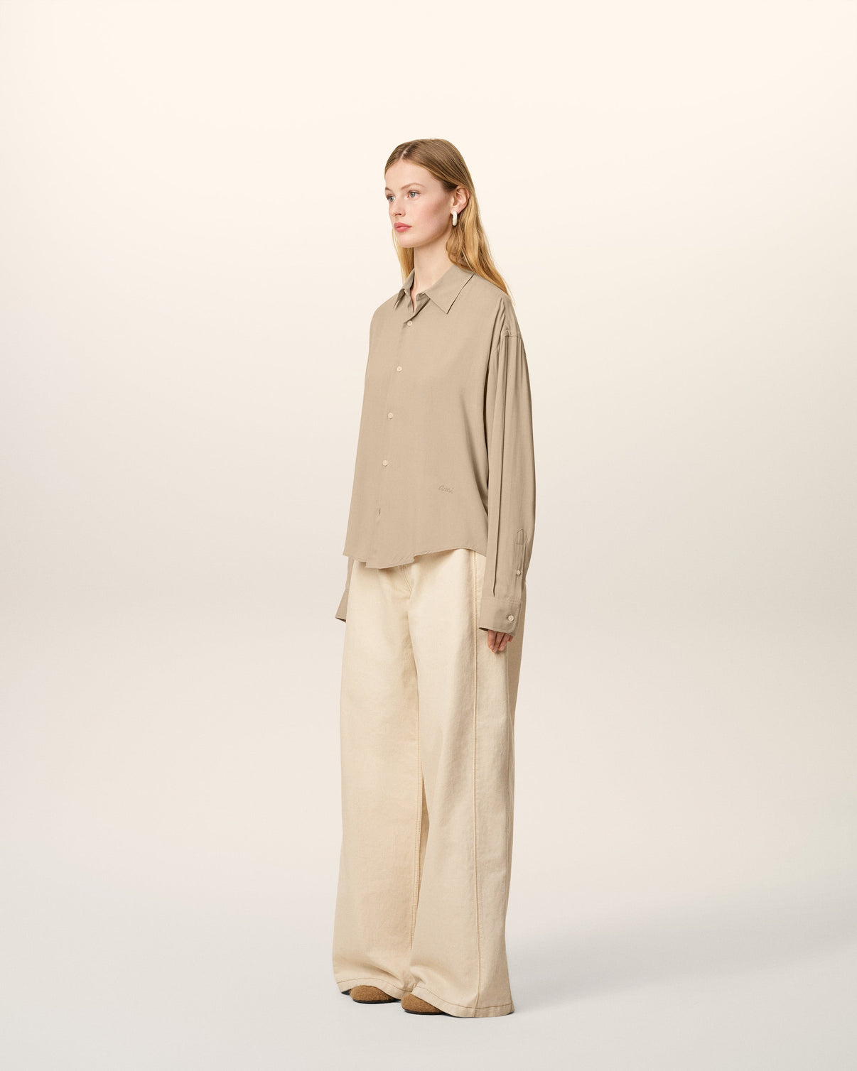 Beige Boxy Shirt