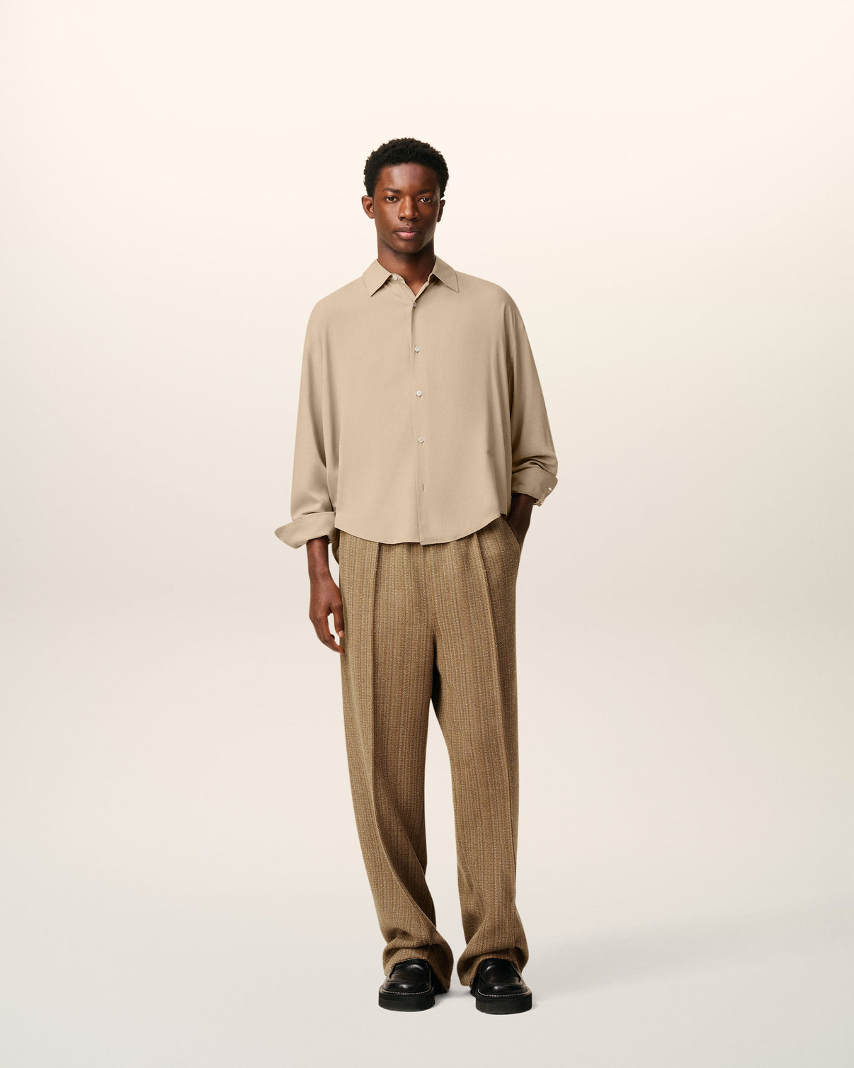 Beige Boxy Shirt