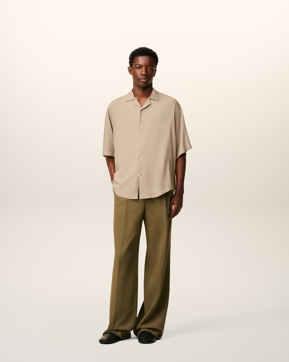 Beige Camp Short Sleeved Shirt