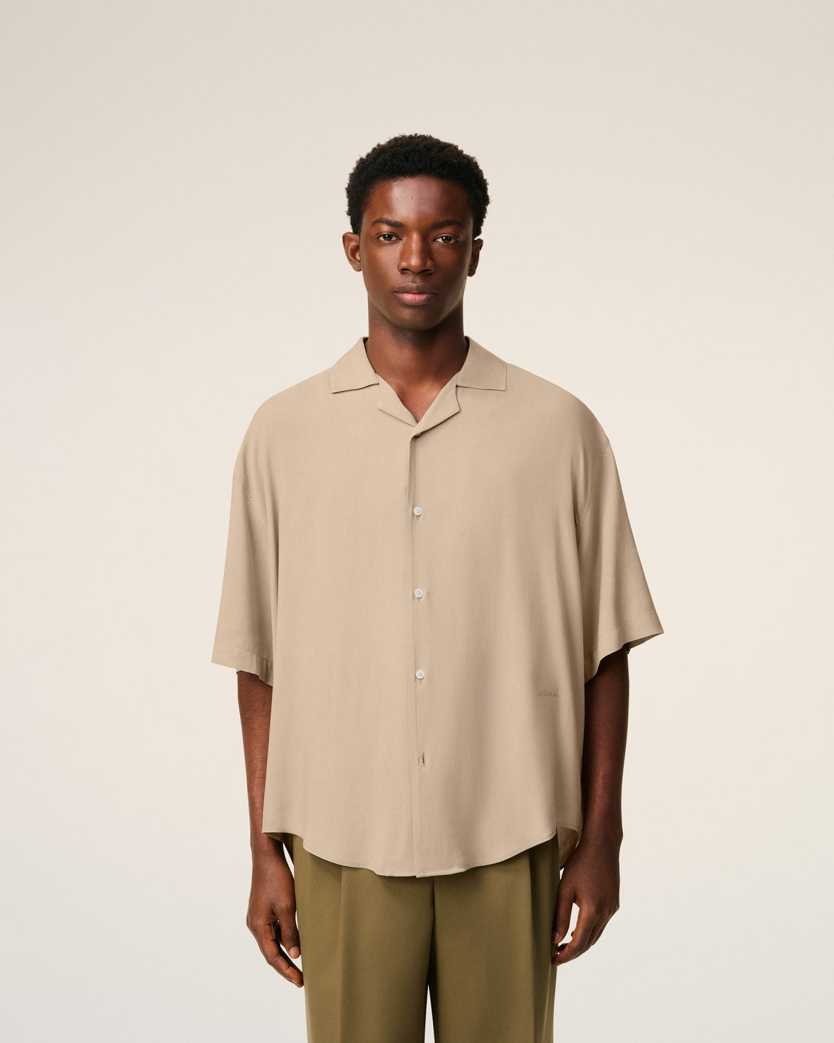 Beige Camp Short Sleeved Shirt