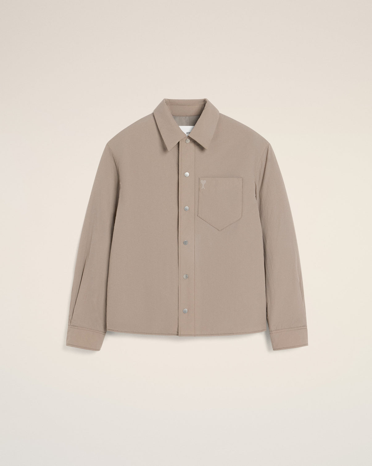 Beige Canvas Padded Overshirt