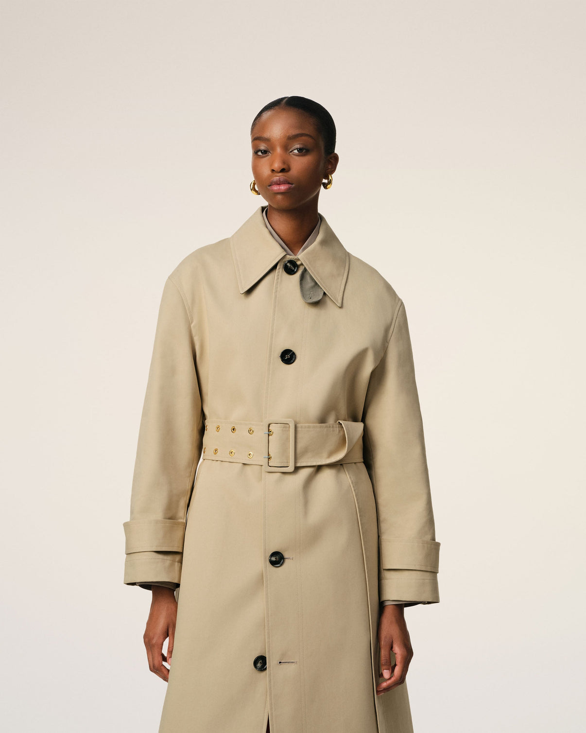 Beige Cotton Belted Mac