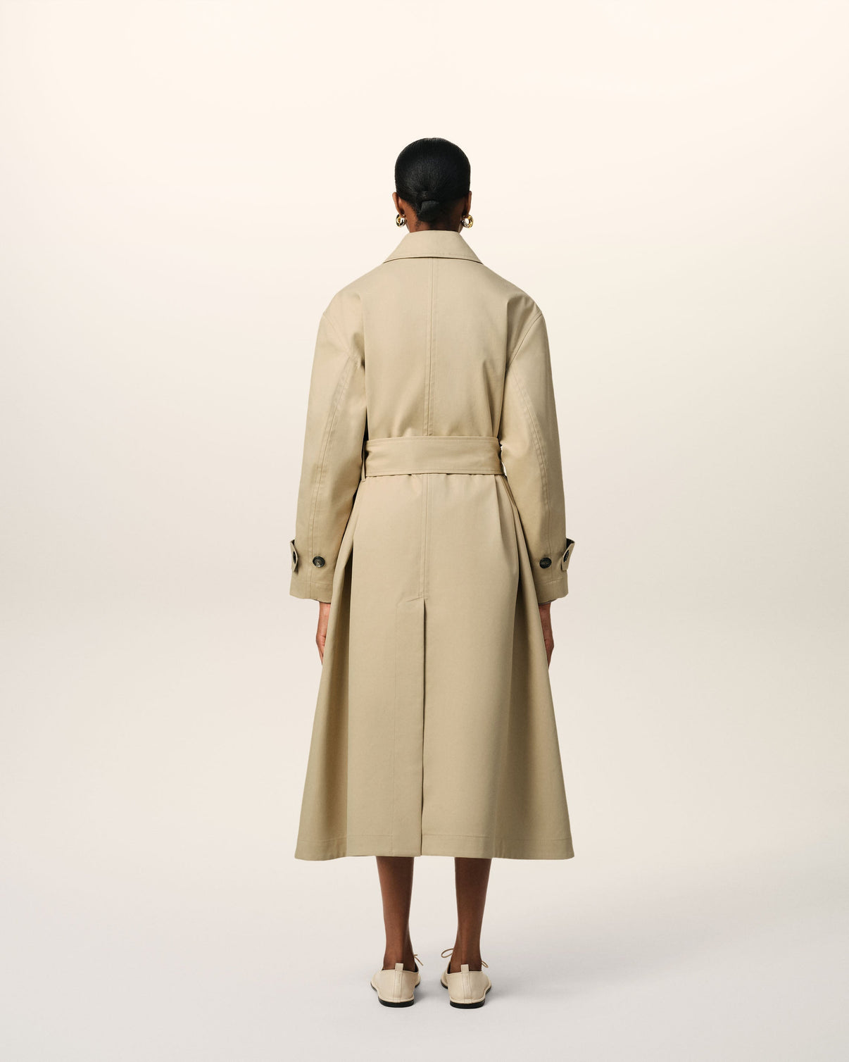 Beige Cotton Belted Mac