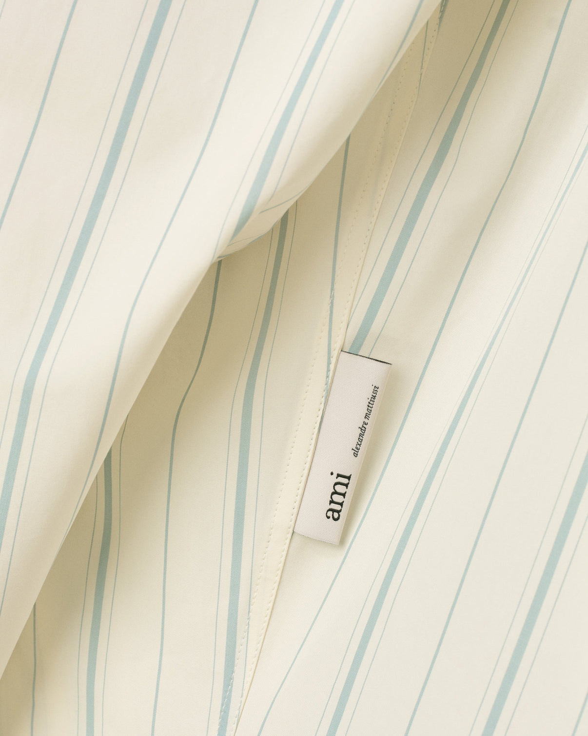 Beige Cotton Boxy Fit Striped Shirt