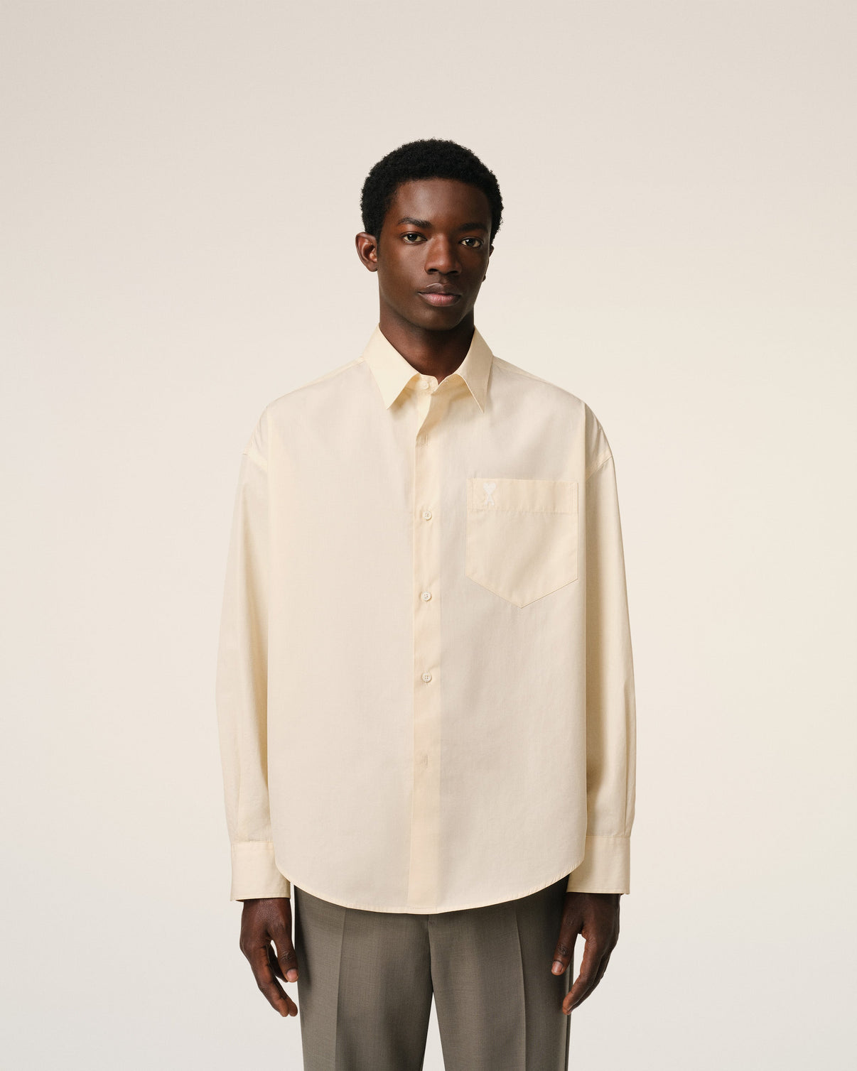 Beige Cotton Boxy Shirt