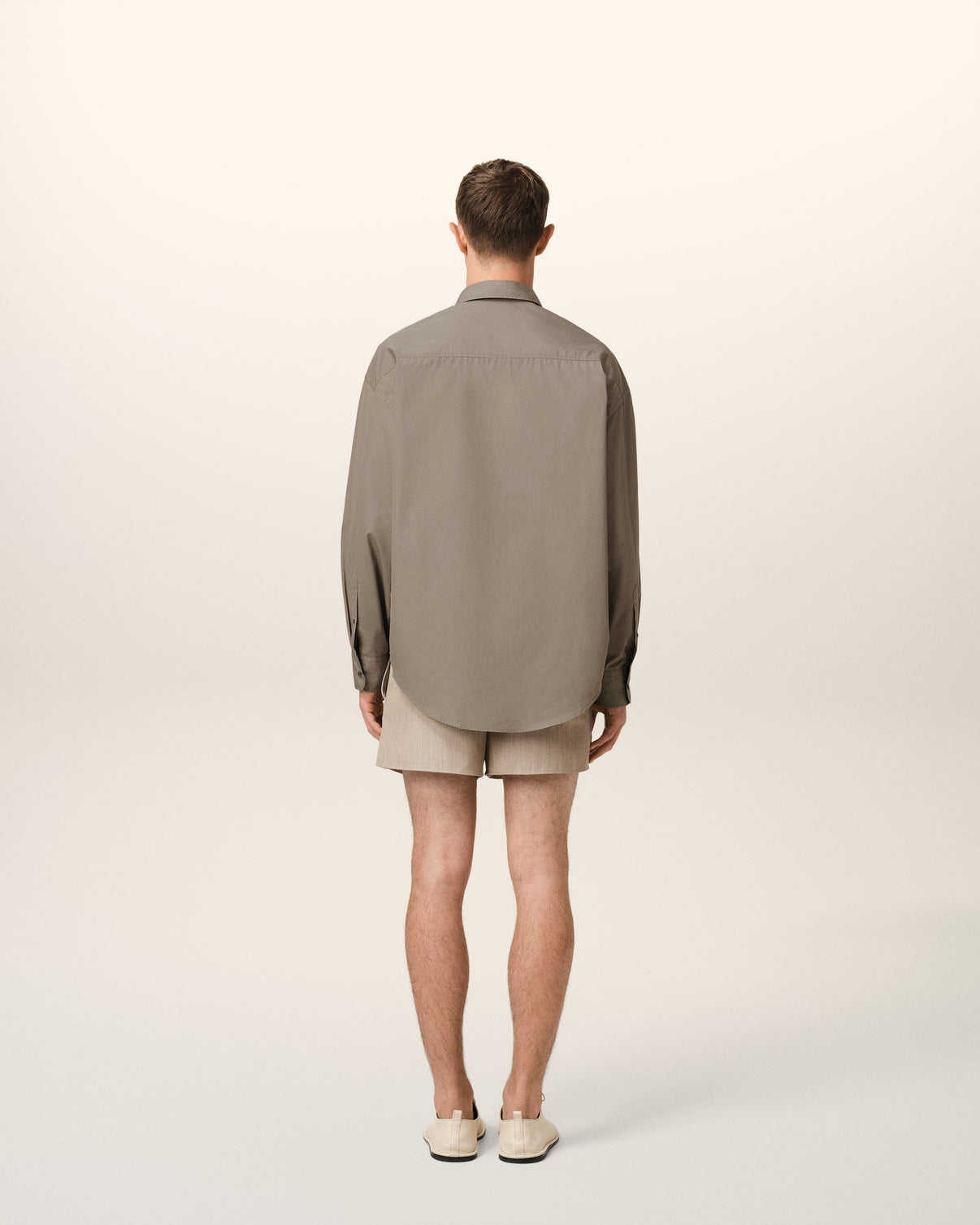 Beige Cotton Boxy Shirt