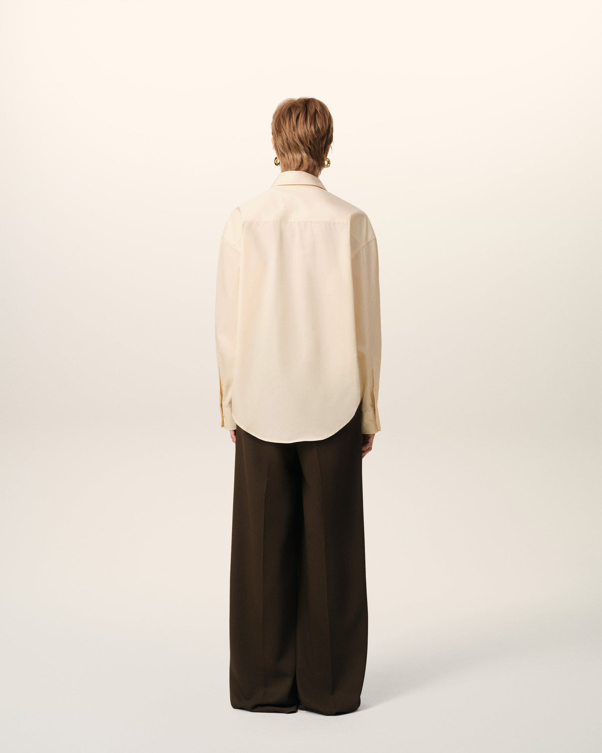 Beige Cotton Boxy Shirt