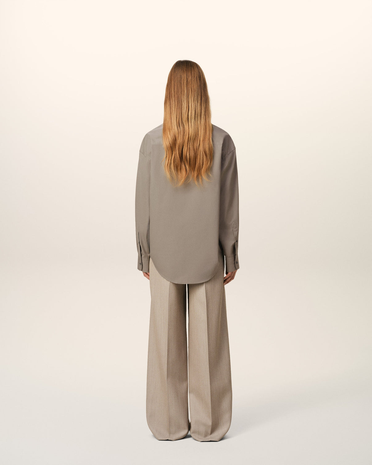 Beige Cotton Boxy Shirt