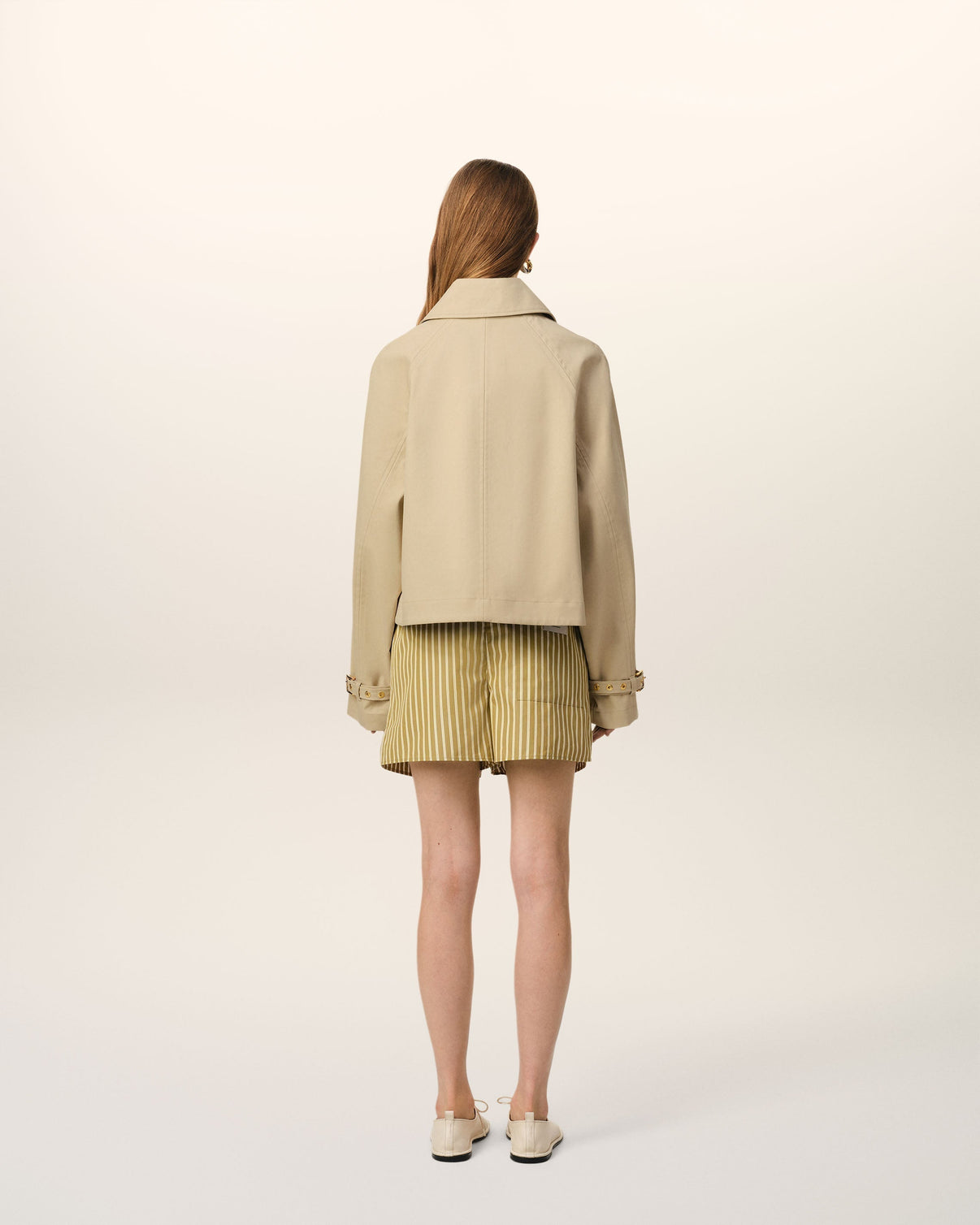 Beige Cotton Buttoned Jacket