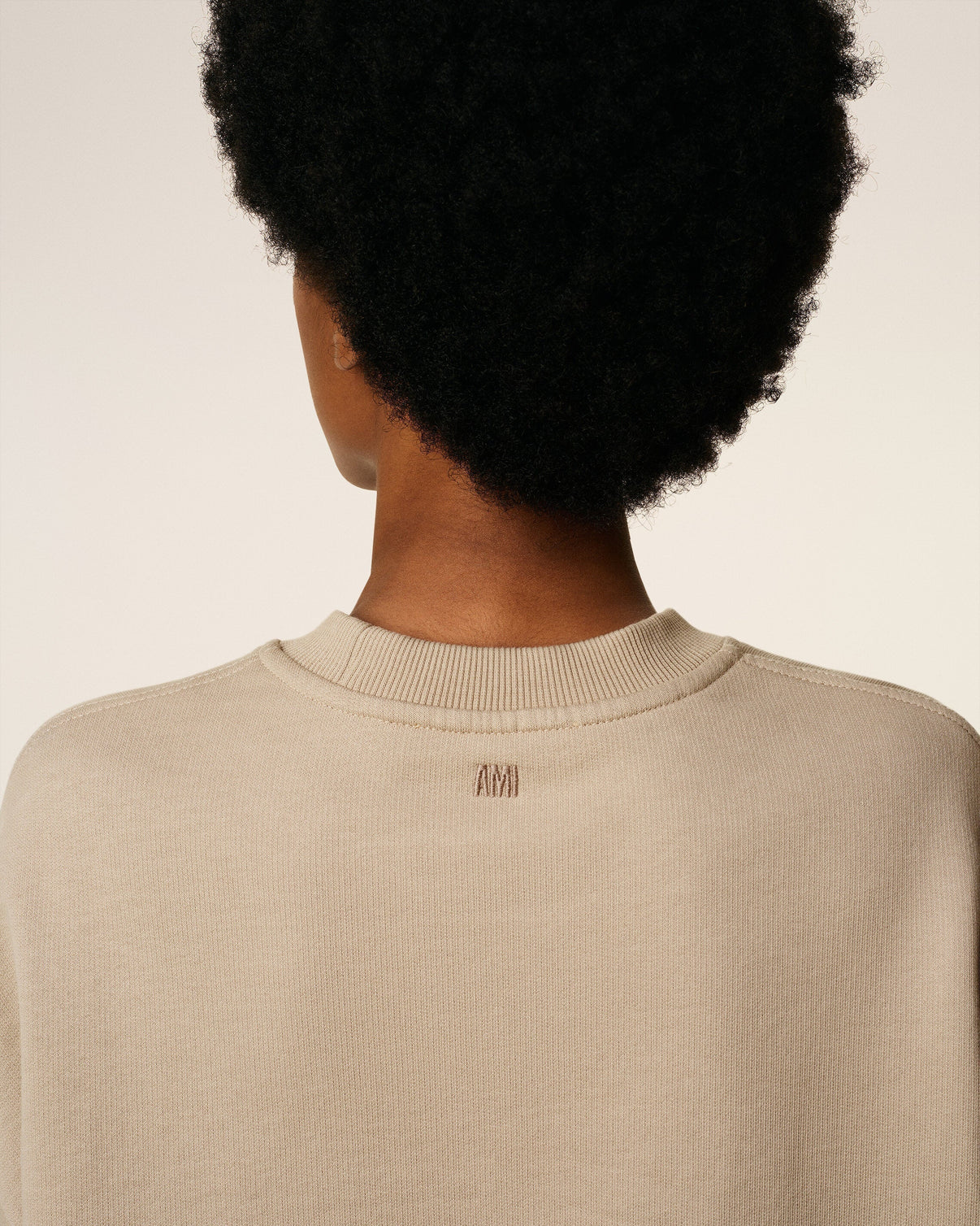 Beige Cotton Contrasted Sweatshirt