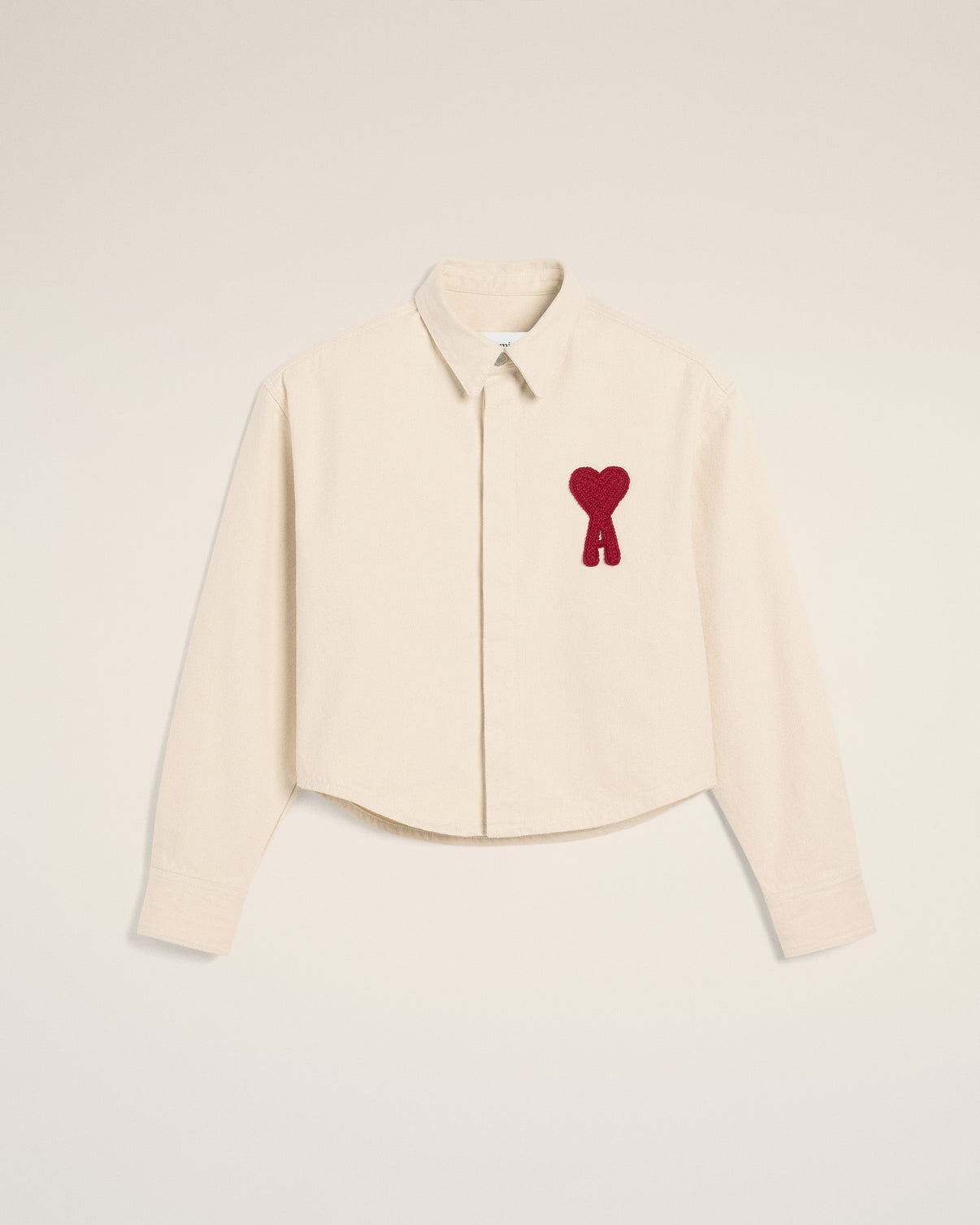 Beige Cotton Cropped Shirt