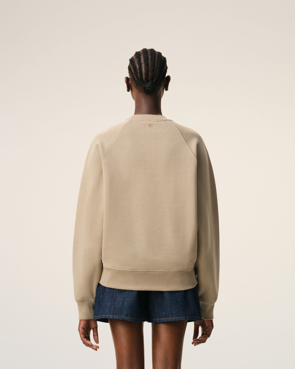 Beige Cotton Embossed Sweatshirt