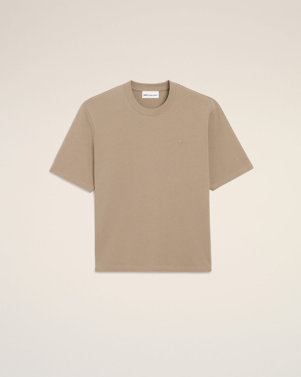 Beige Cotton Embossed T-shirt