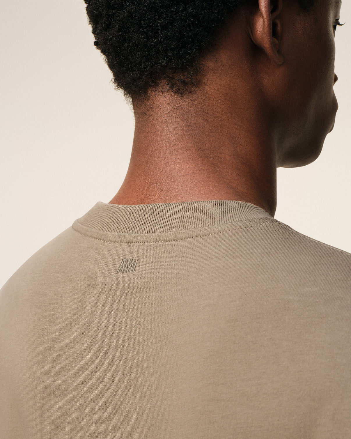 Beige Cotton Embossed T-shirt