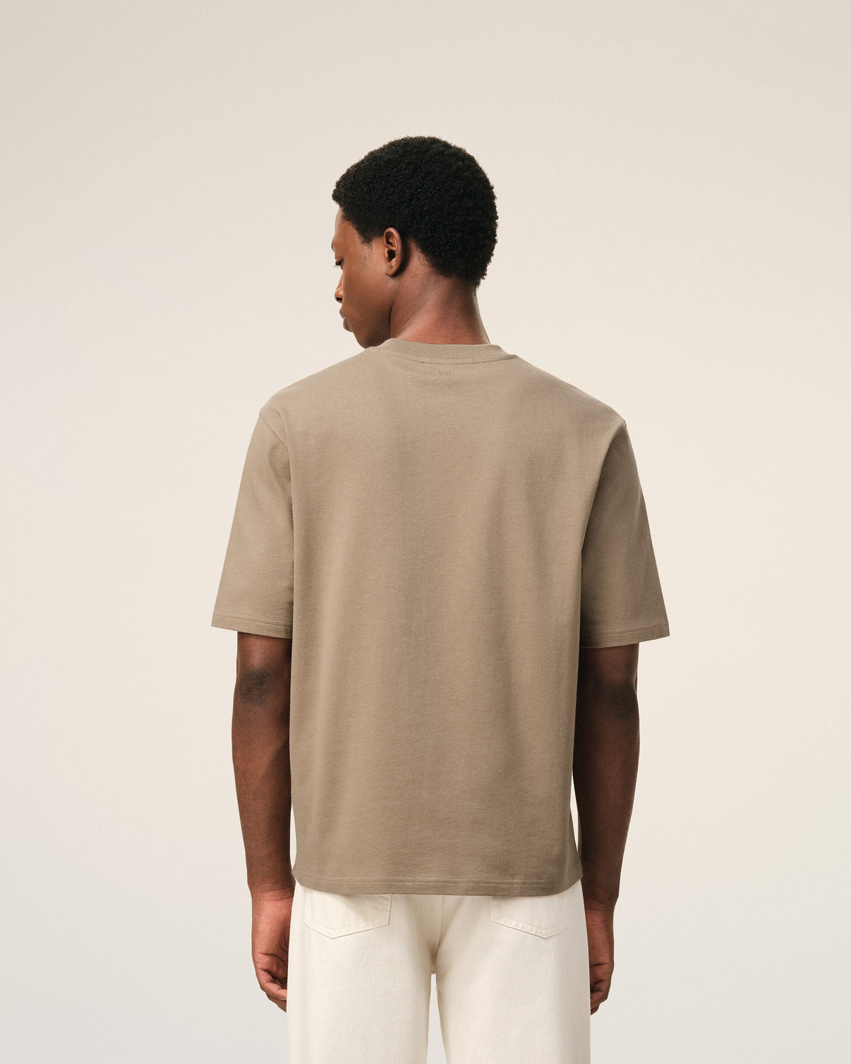 Beige Cotton Embossed T-shirt