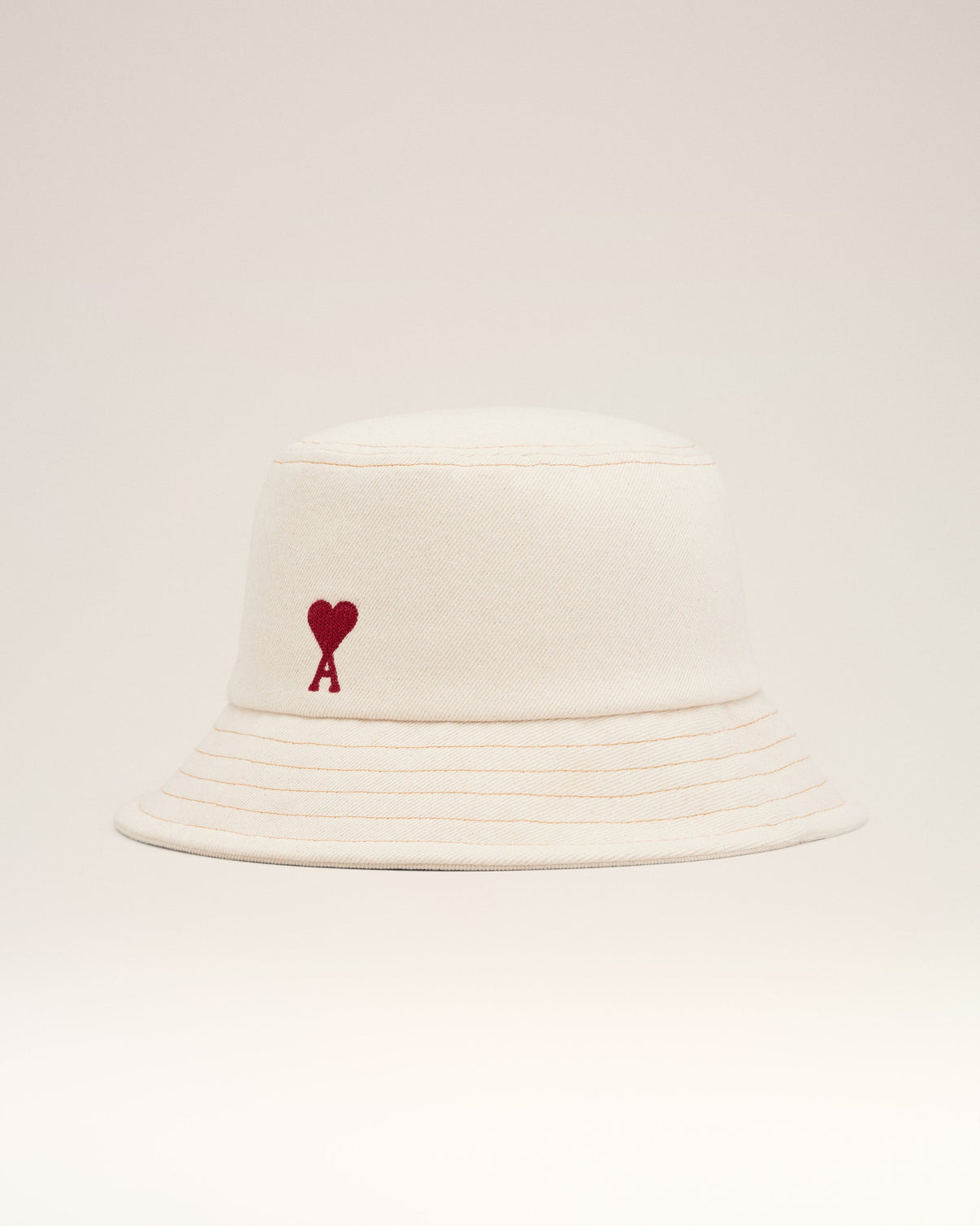 Beige Cotton Embroidery Bucket Hat