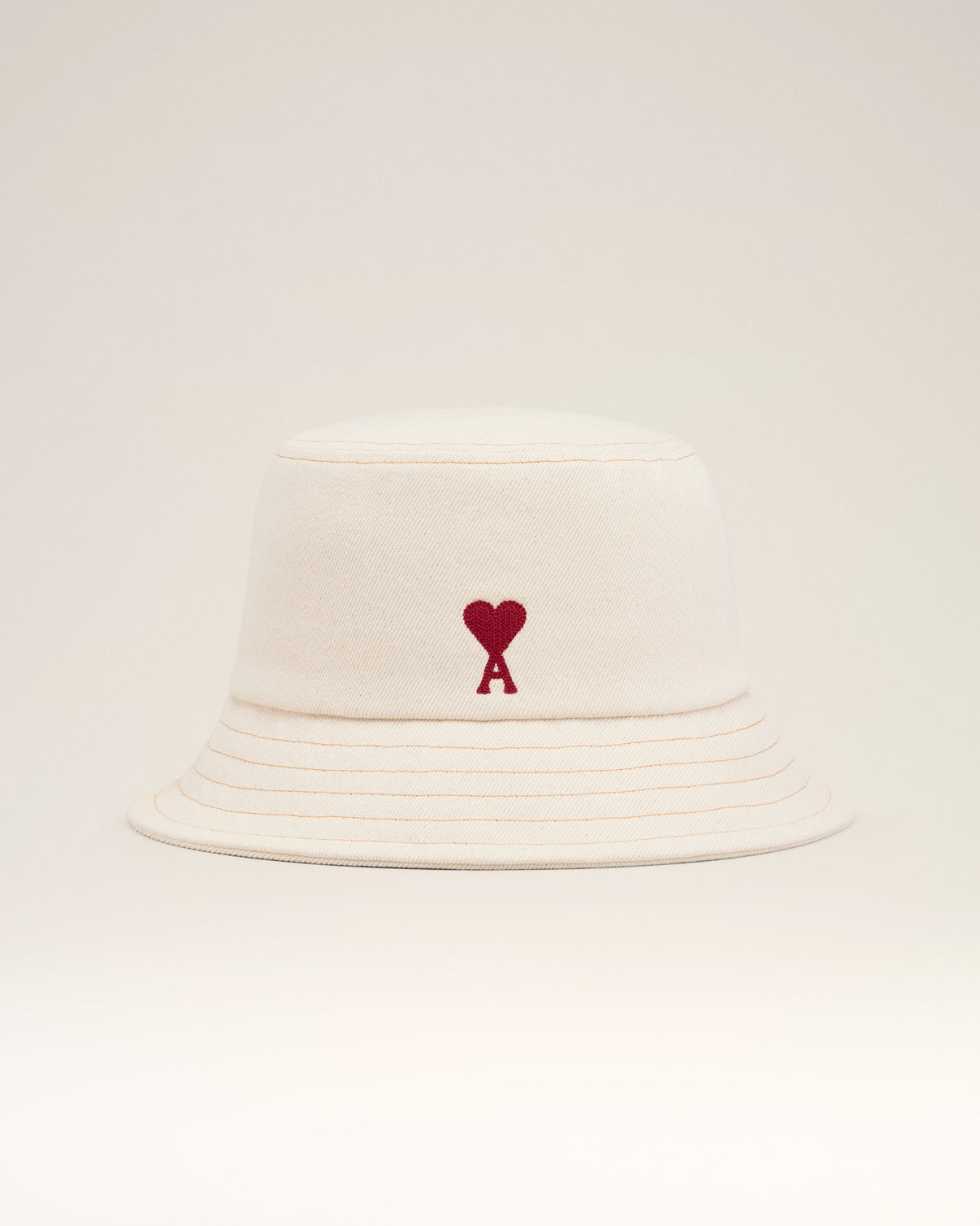 Beige Cotton Embroidery Bucket Hat