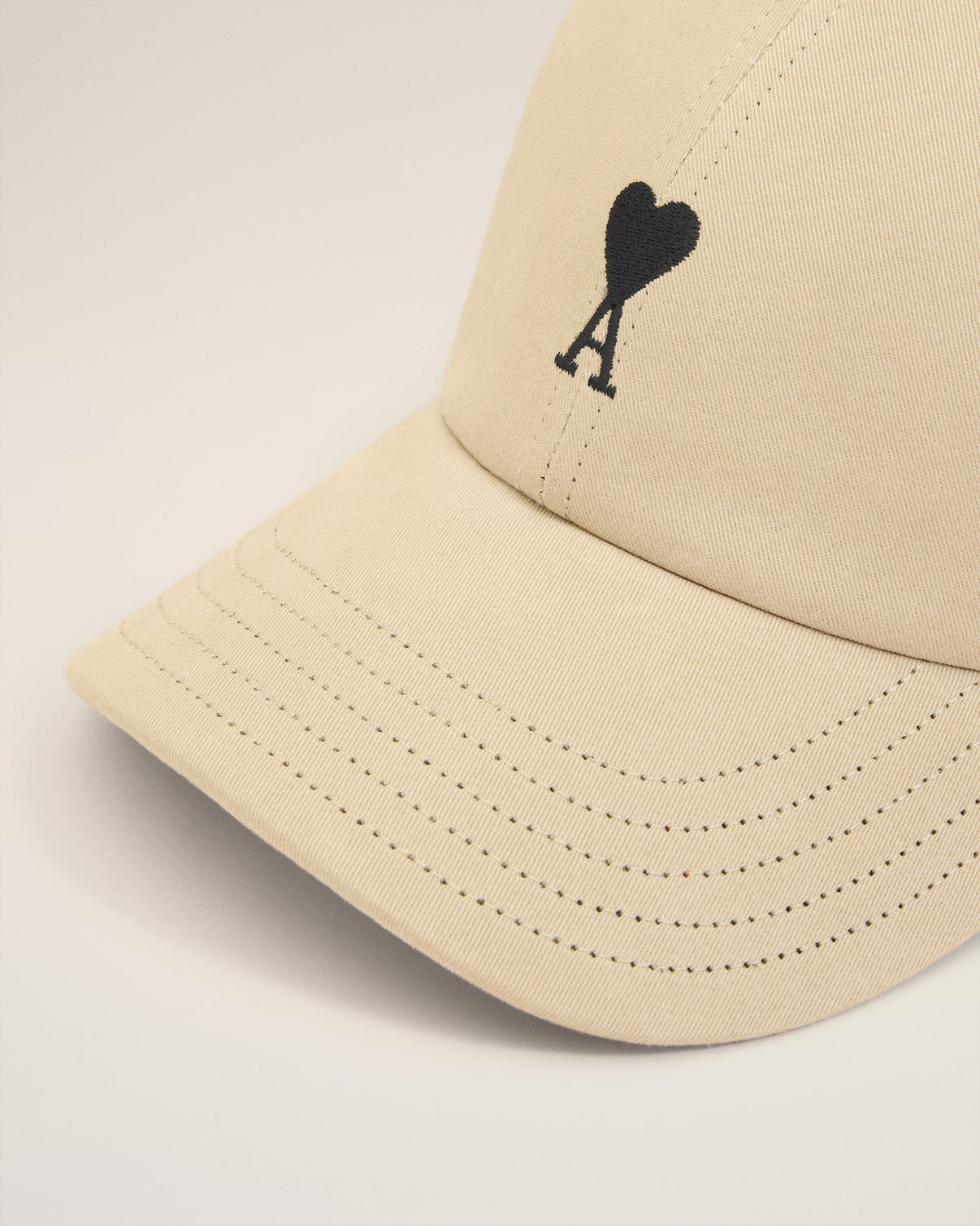 Beige Cotton Embroidery Cap