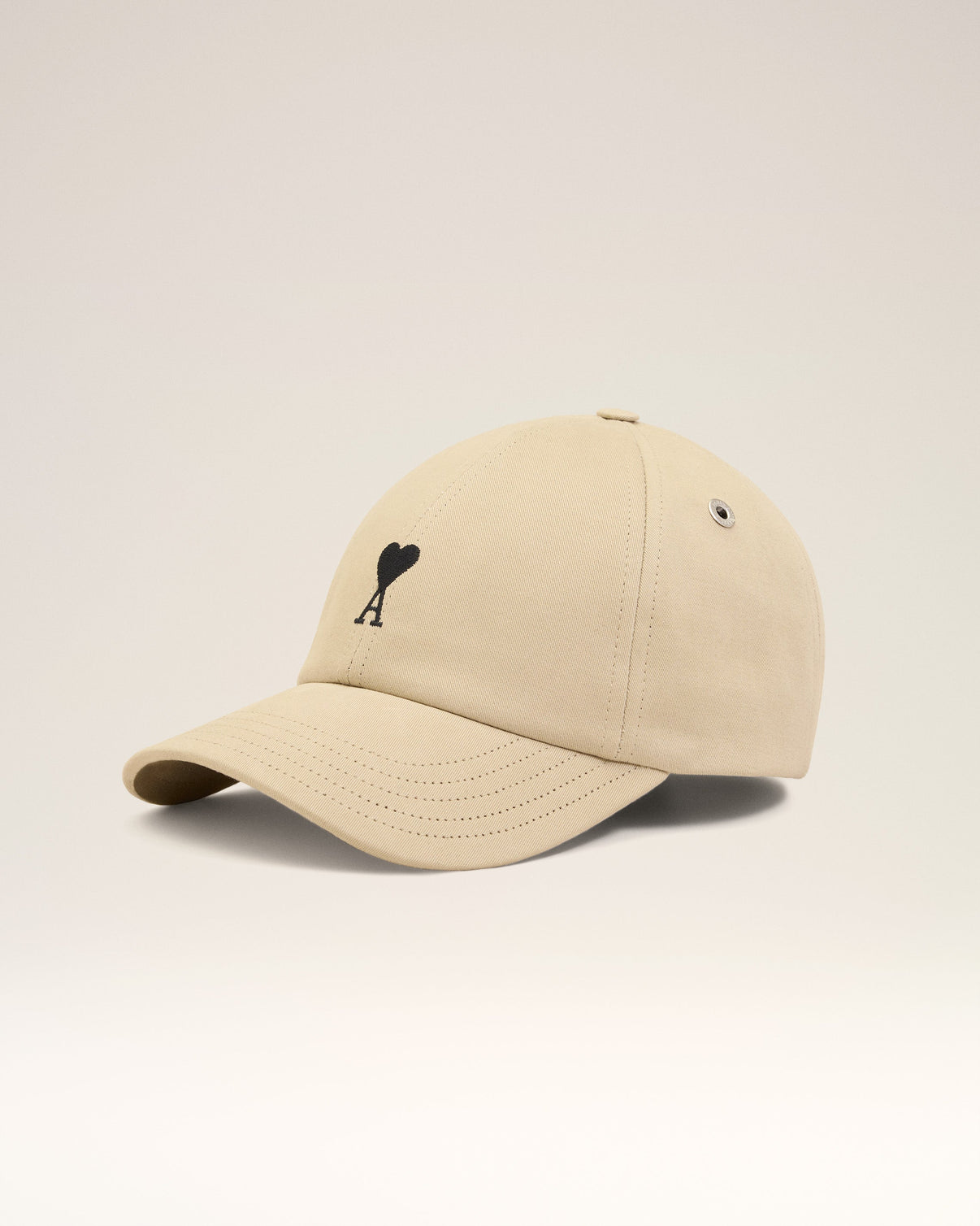 Beige Cotton Embroidery Cap