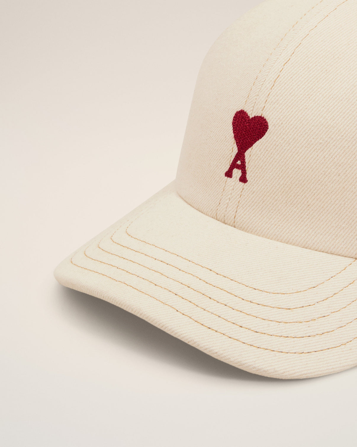 Beige Cotton Embroidery Cap