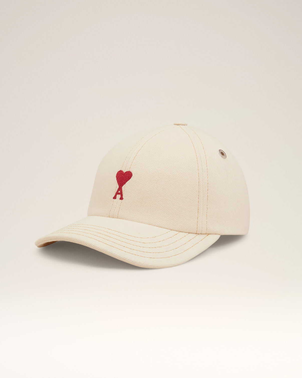 Beige Cotton Embroidery Cap
