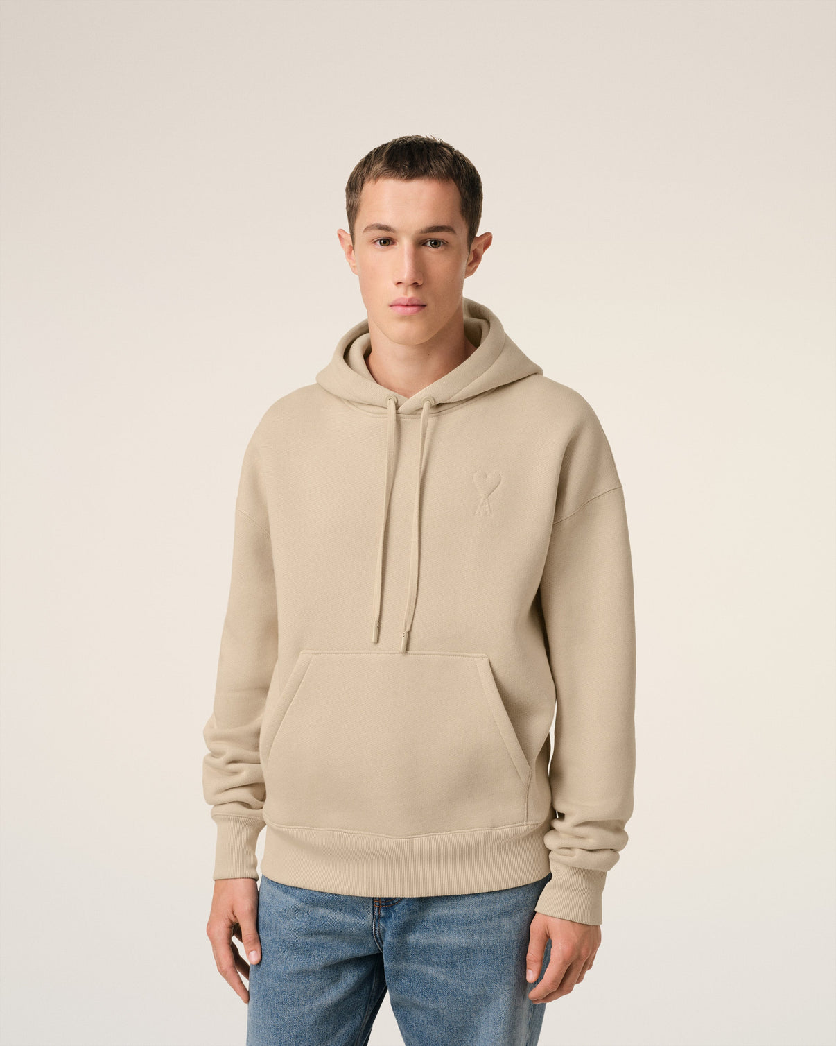 Beige Cotton Hoodie