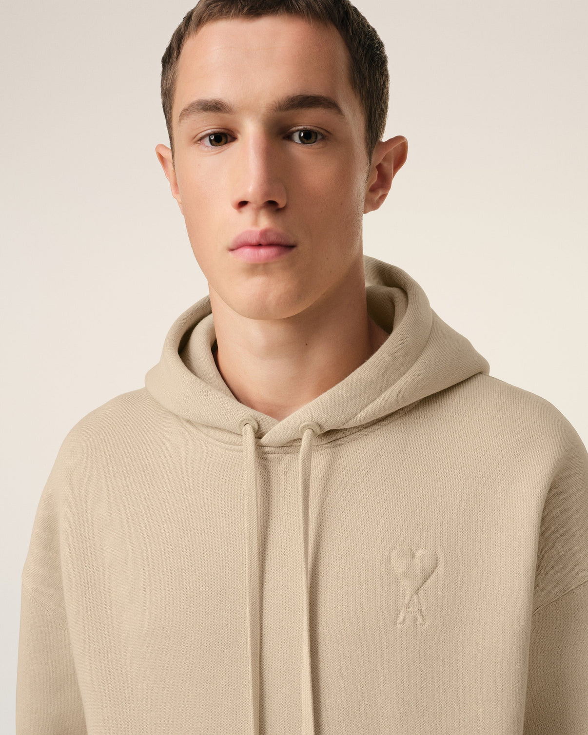 Beige Cotton Hoodie