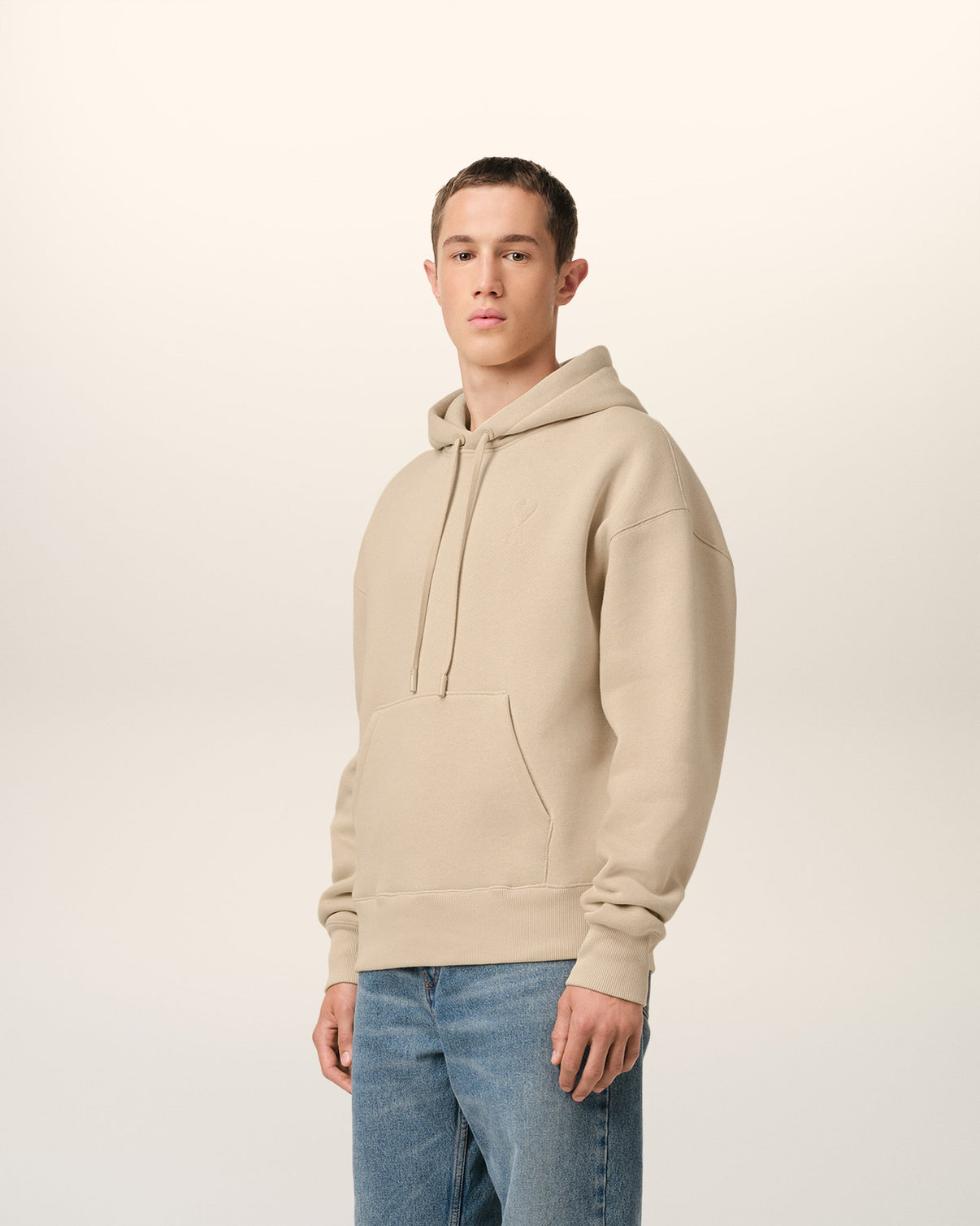 Beige Cotton Hoodie