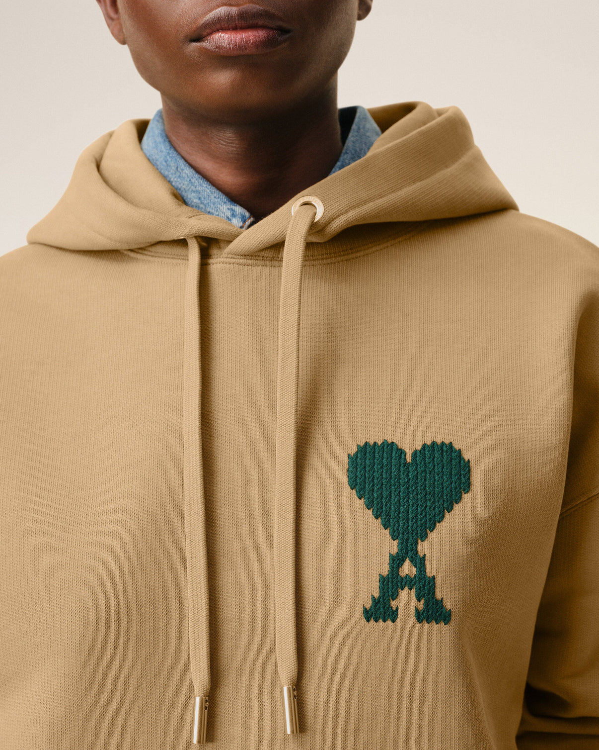 Beige Cotton Hoodie