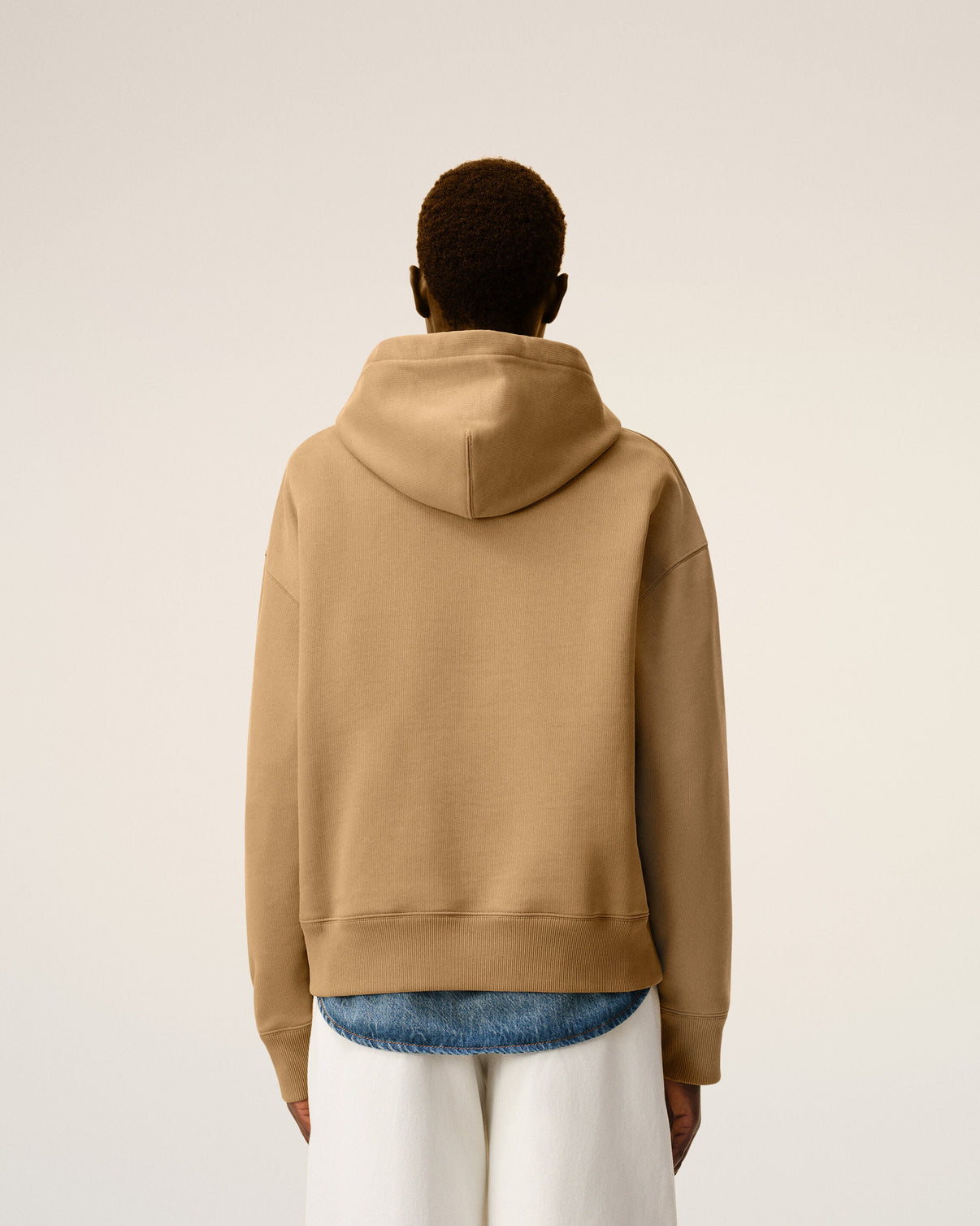 Beige Cotton Hoodie
