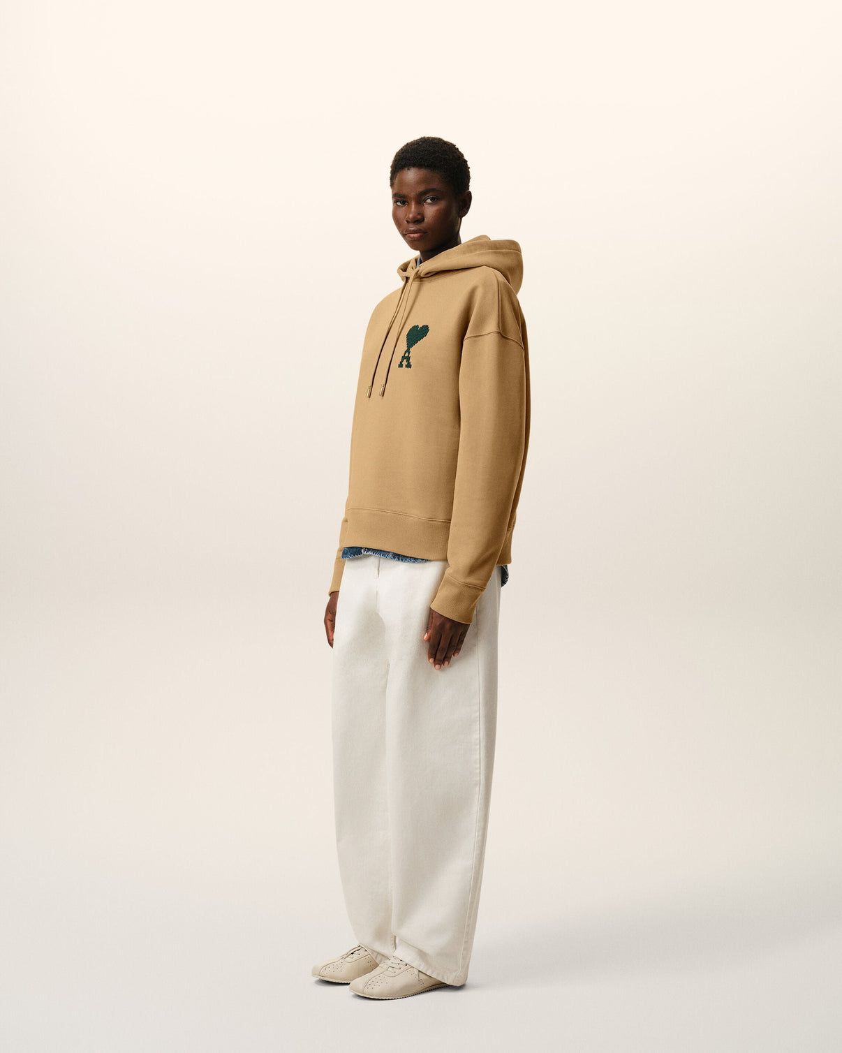Beige Cotton Hoodie