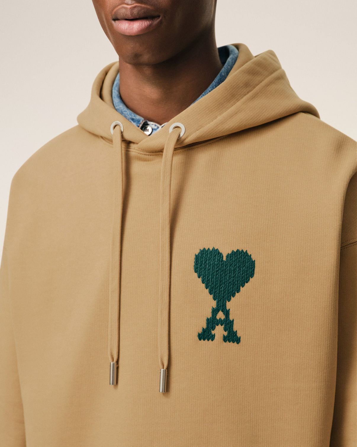 Beige Cotton Hoodie