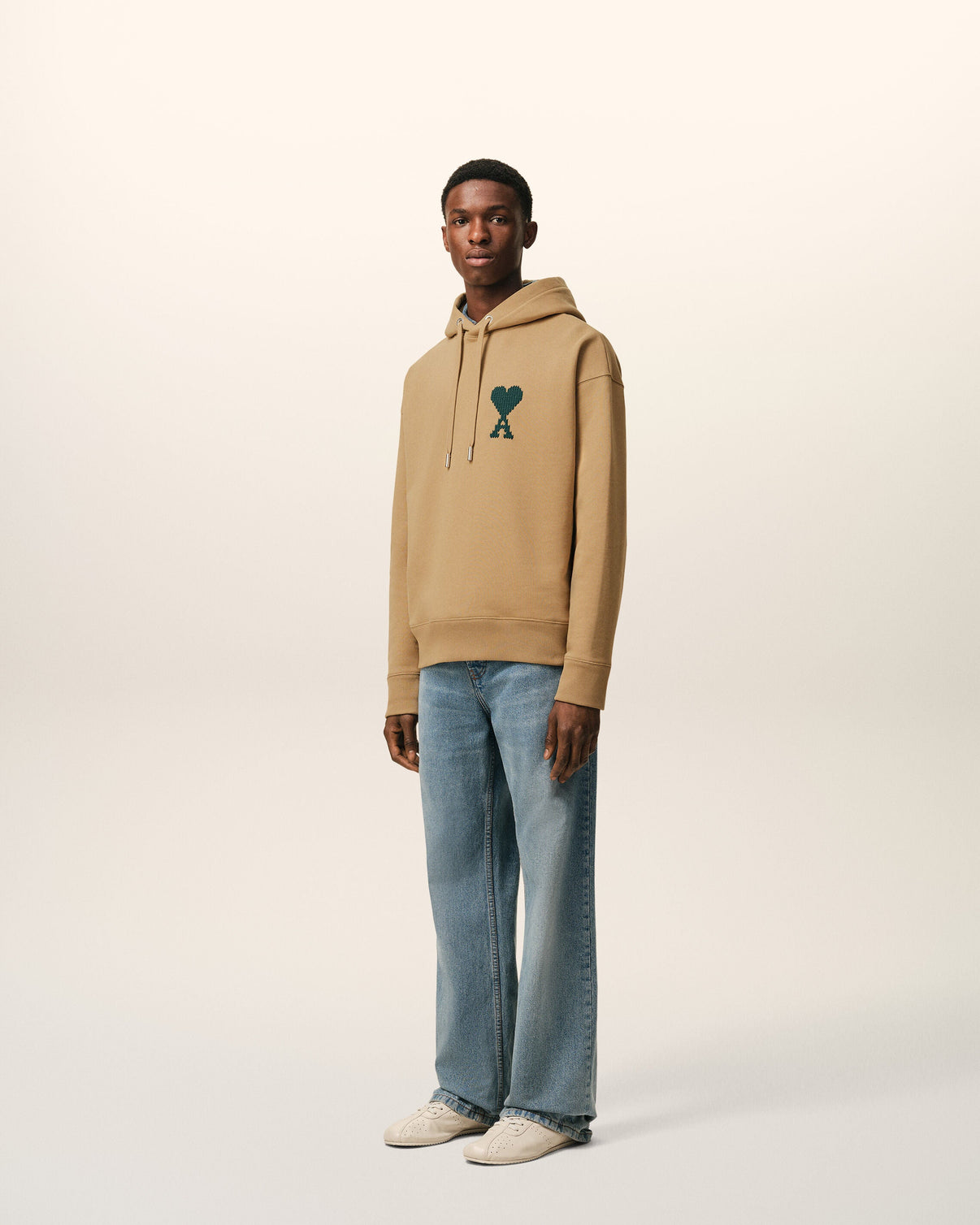 Beige Cotton Hoodie