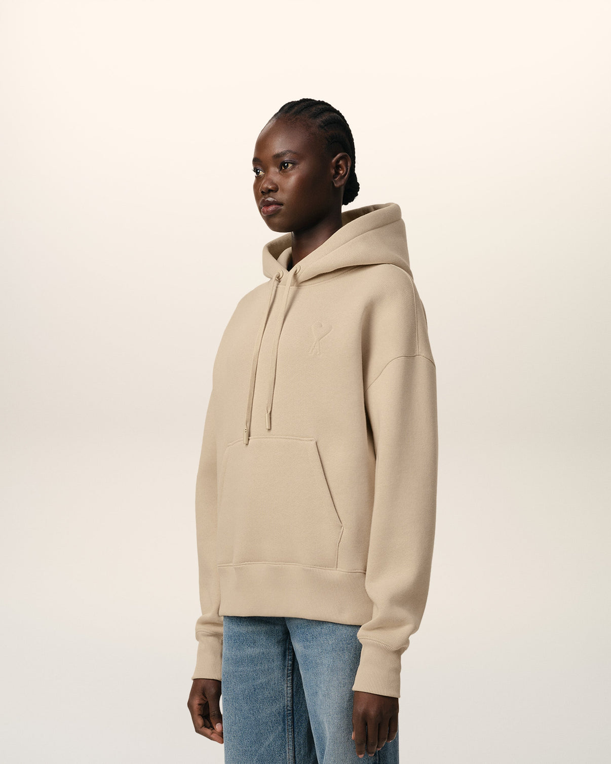 Beige Cotton Hoodie