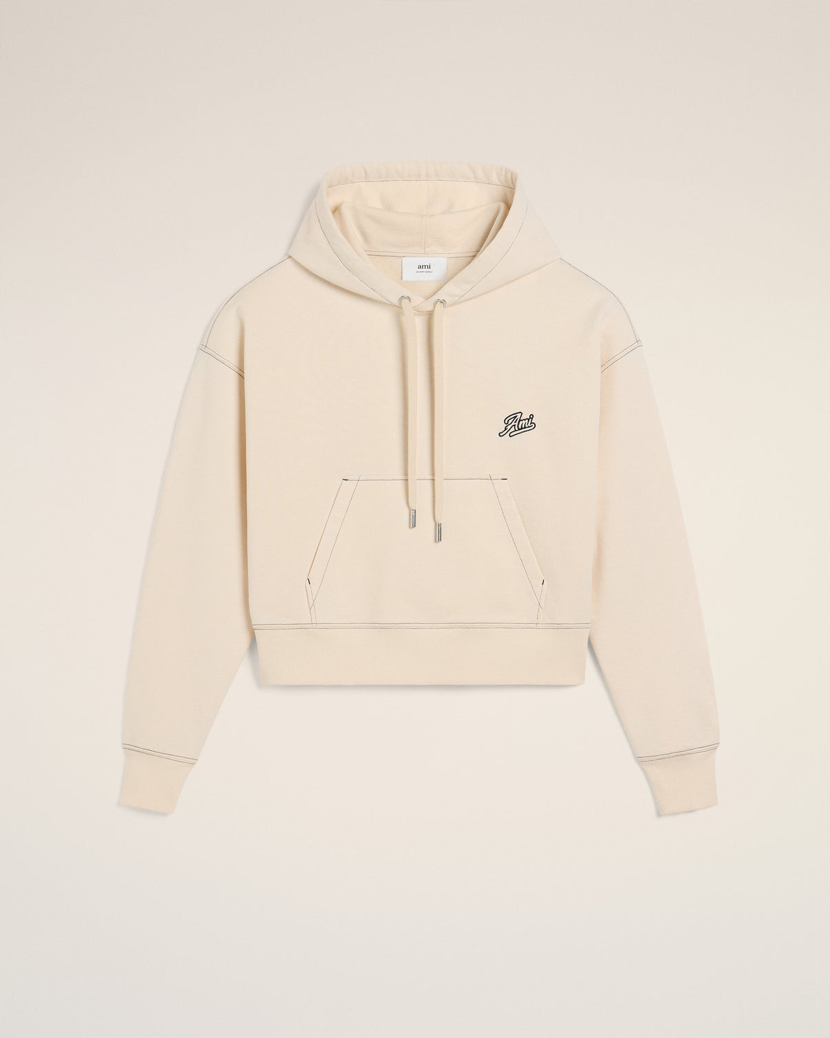 Beige Cotton Hoodie Signature