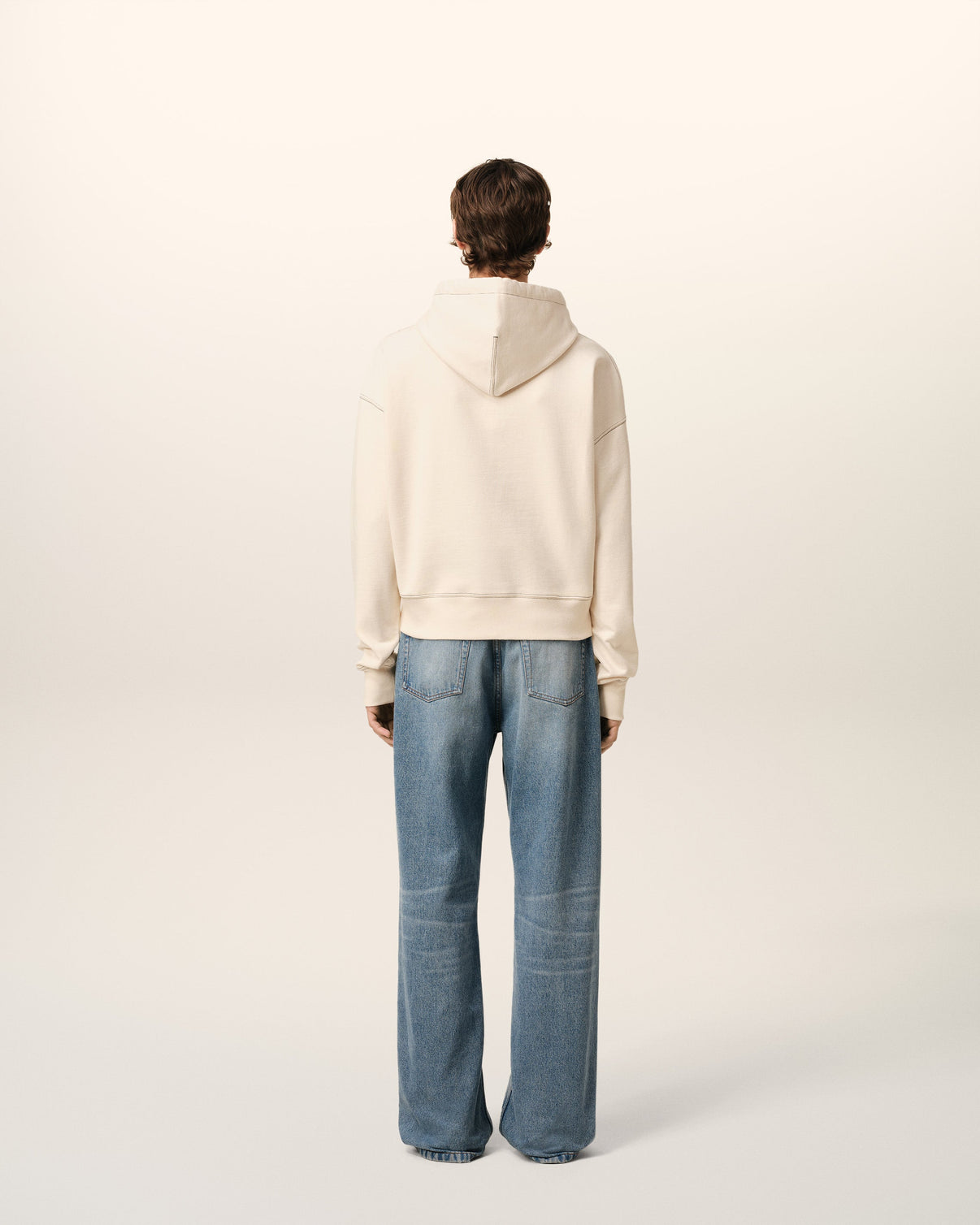 Beige Cotton Hoodie Signature