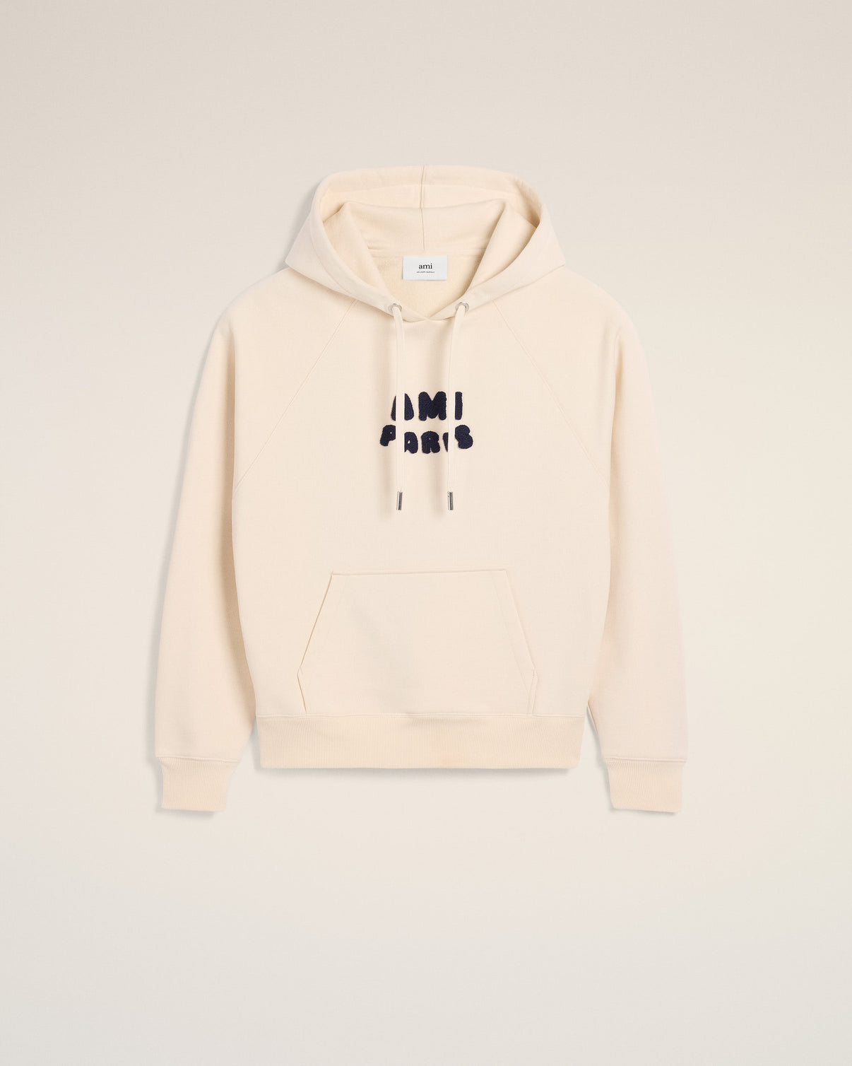 Beige Cotton Hoodie With Patch