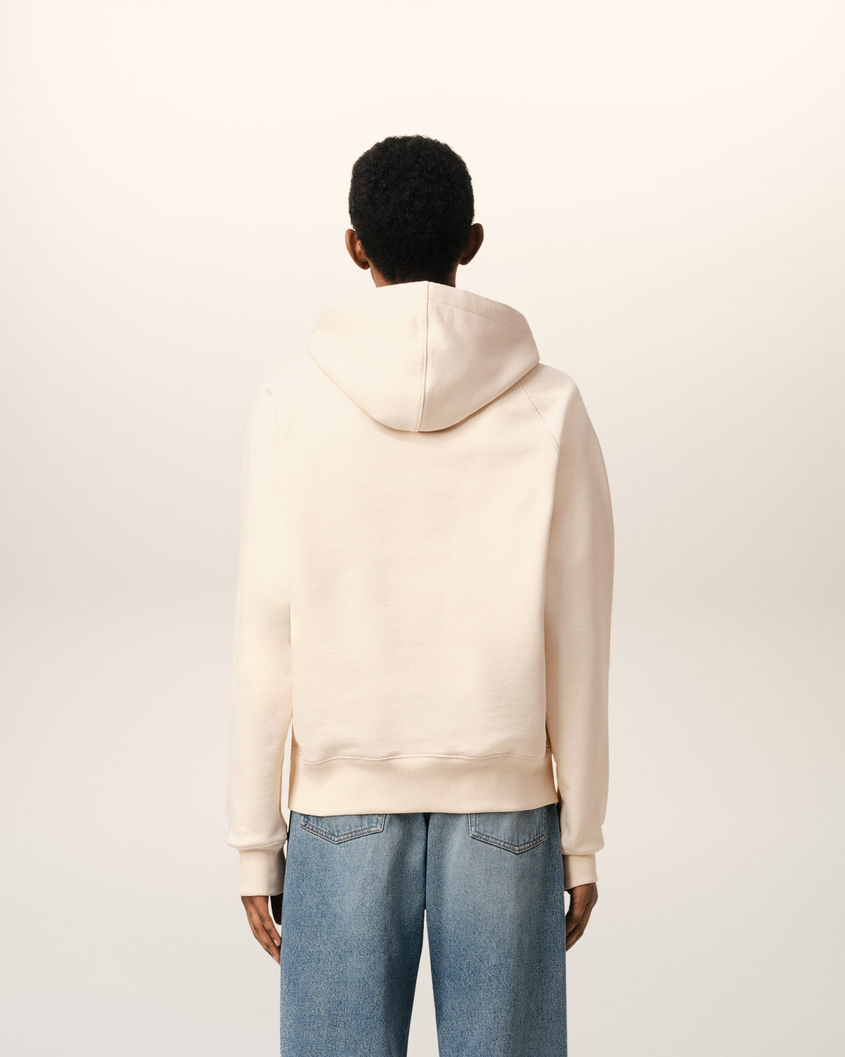Beige Cotton Hoodie With Patch