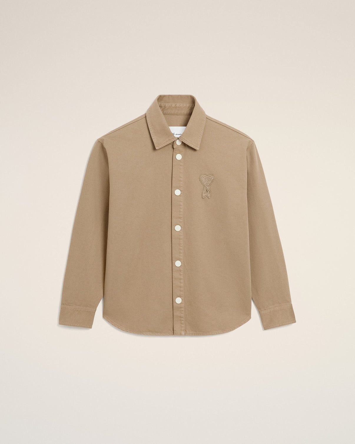 Beige Cotton Knitted Overshirt