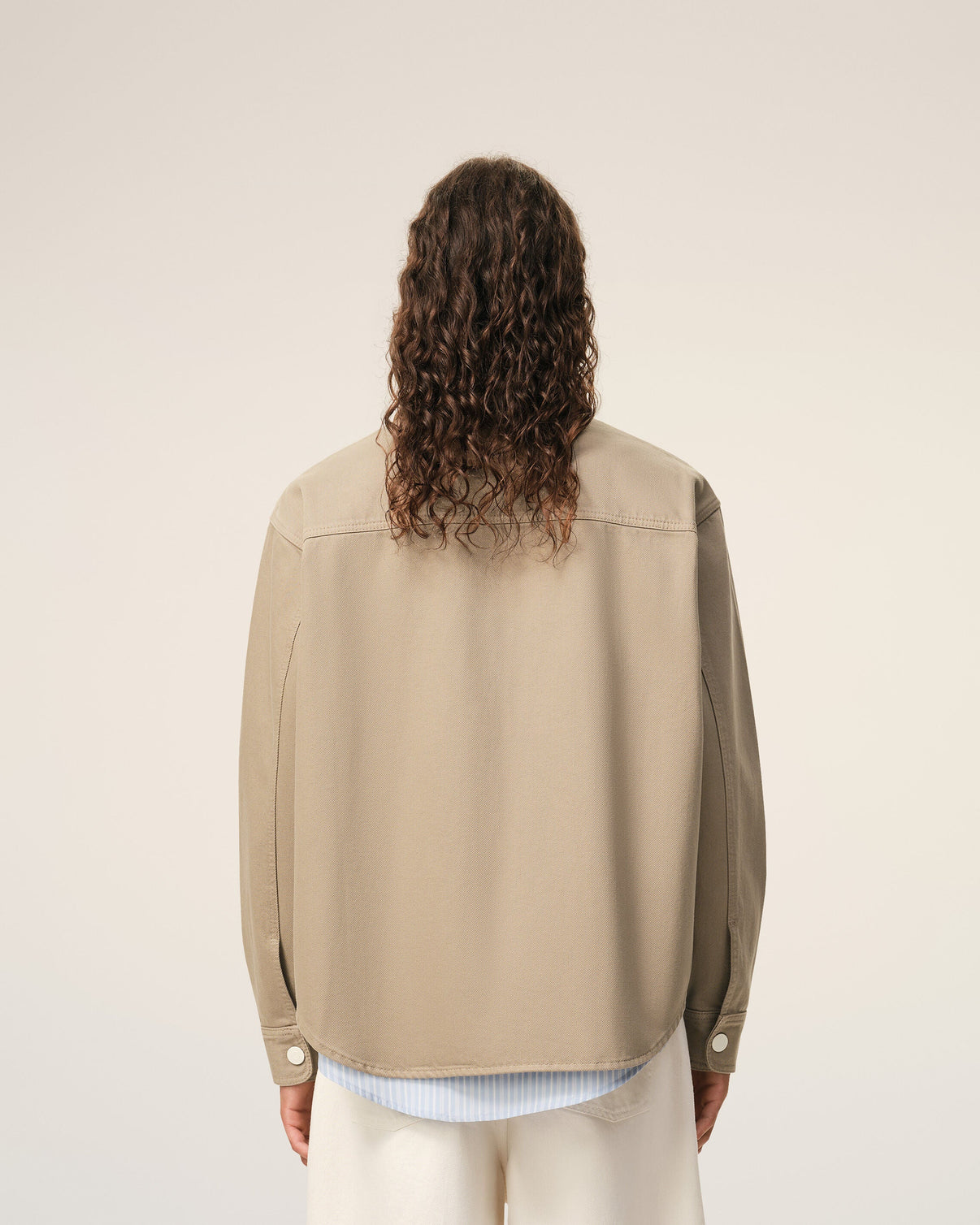 Beige Cotton Knitted Overshirt