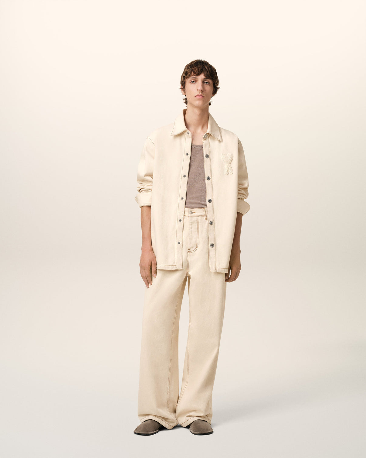 Beige Cotton Overshirt