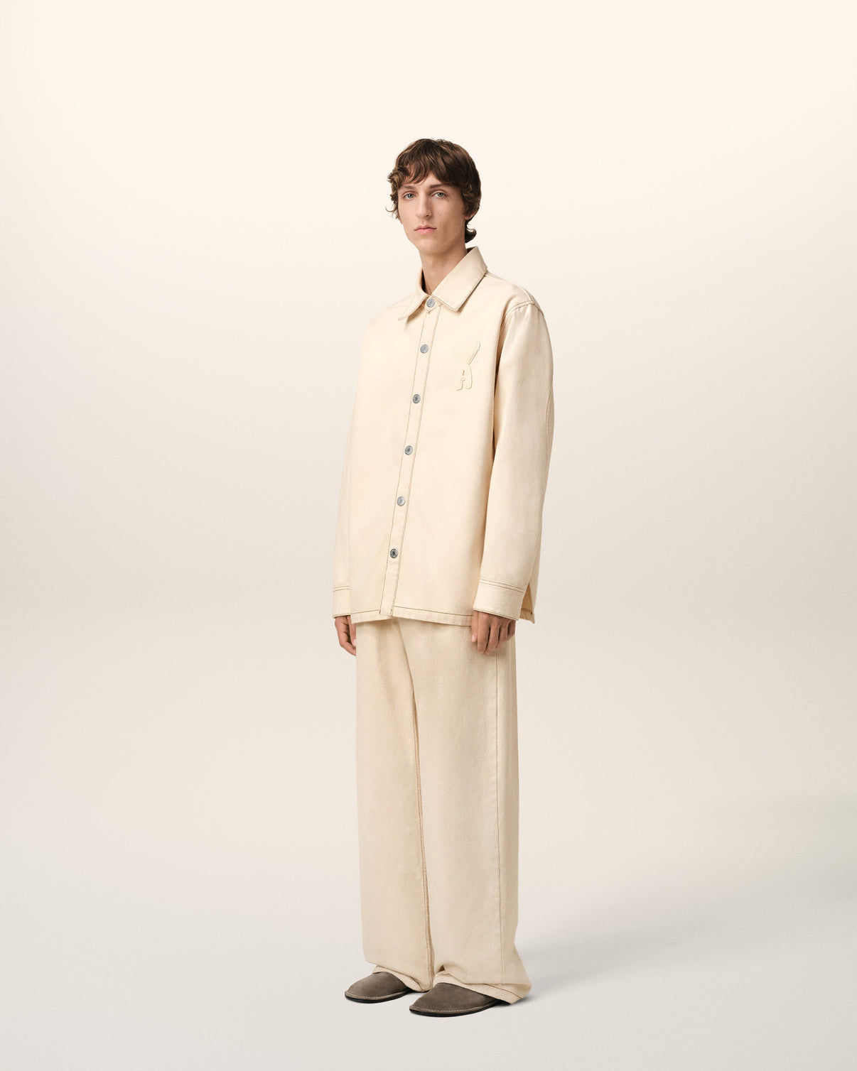 Beige Cotton Overshirt
