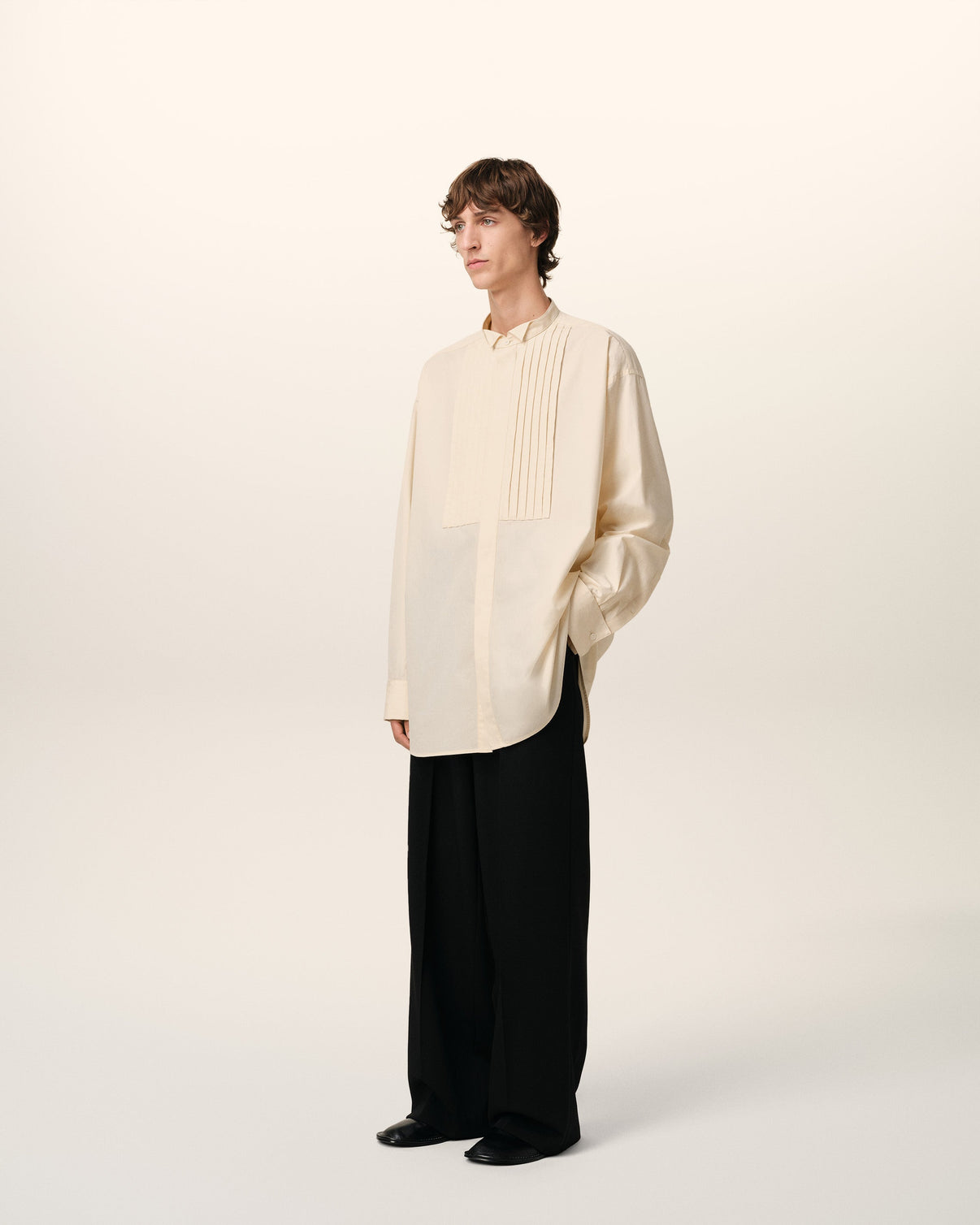 Beige Cotton Oversized Shirt
