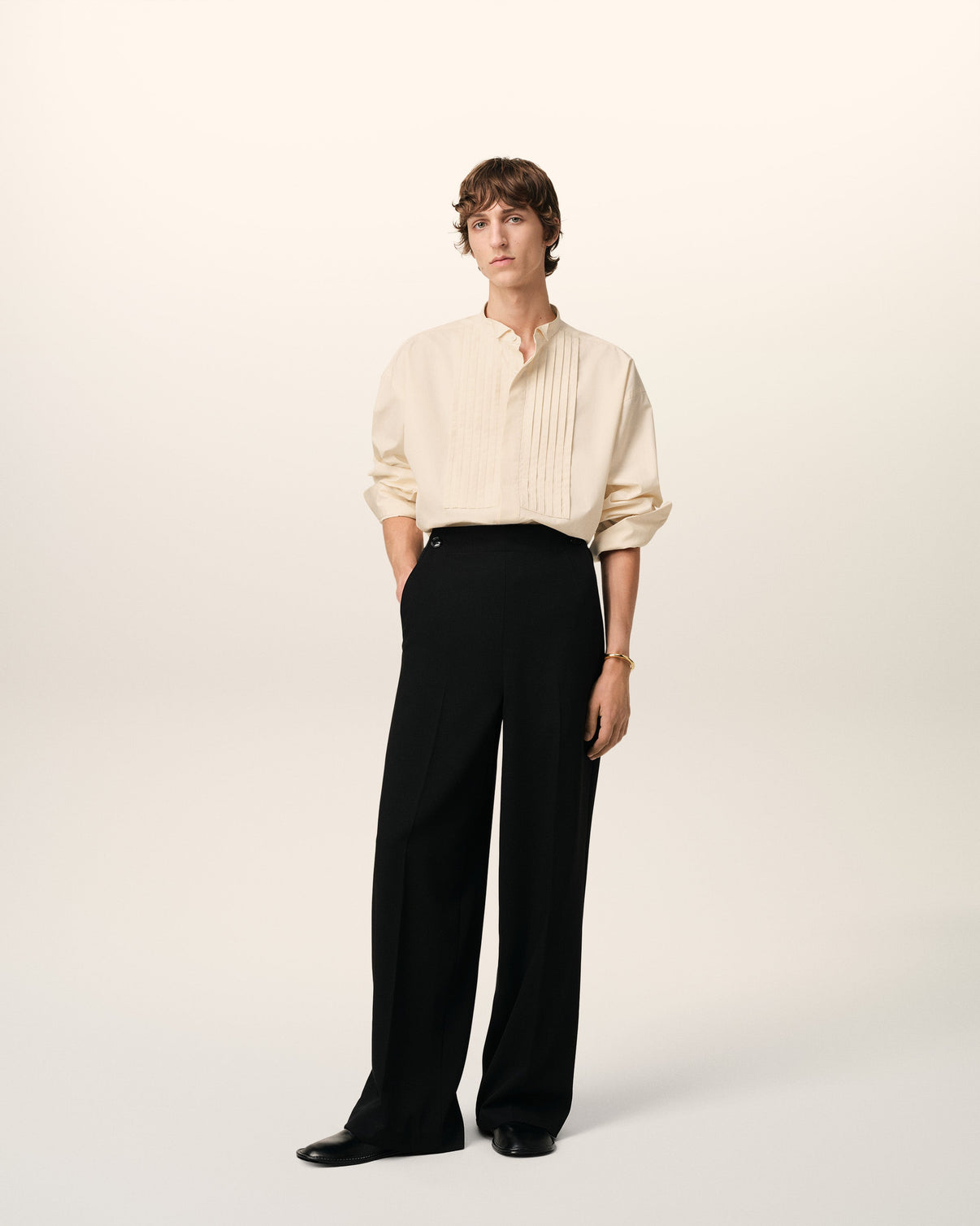 Beige Cotton Oversized Shirt