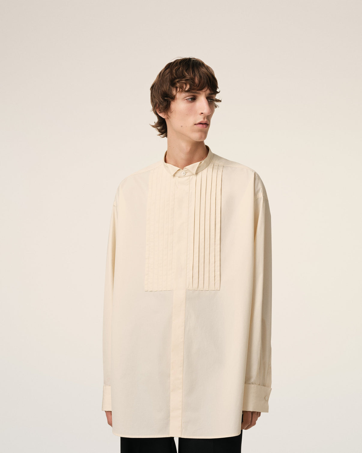 Beige Cotton Oversized Shirt