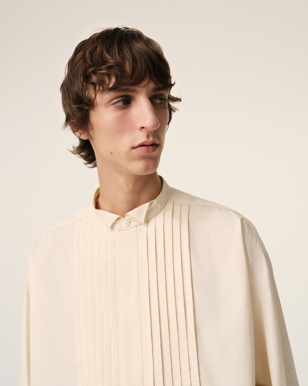 Beige Cotton Oversized Shirt