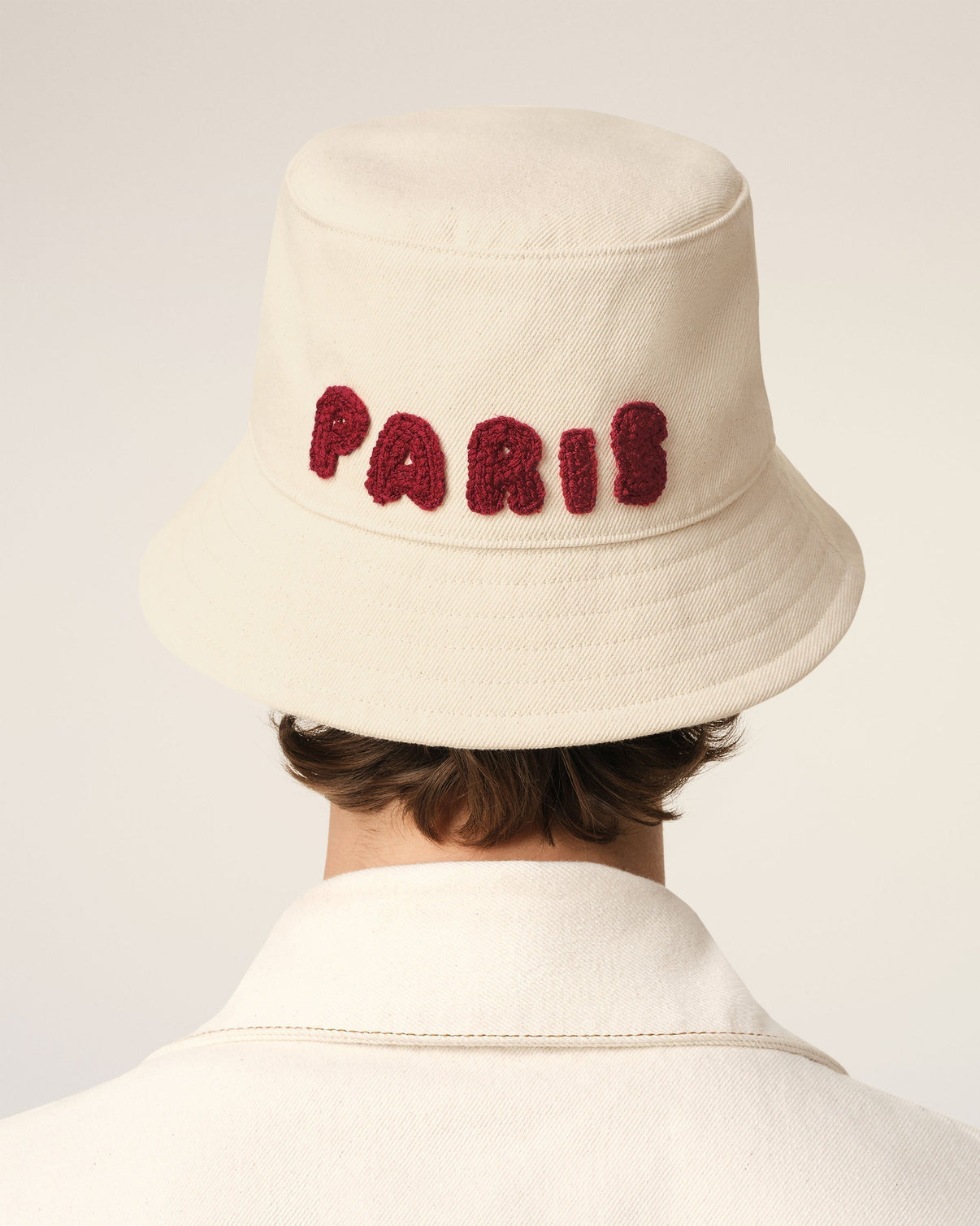 Beige Cotton Patch Bucket Hat